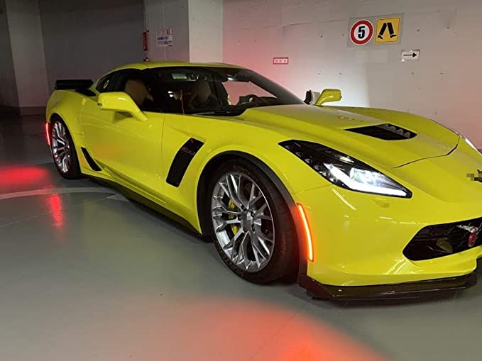 2014-2019 Chevrolet C7 Corvette Clear or Smoked LED Sidemarkers Rear Bumper Lights - Image 11