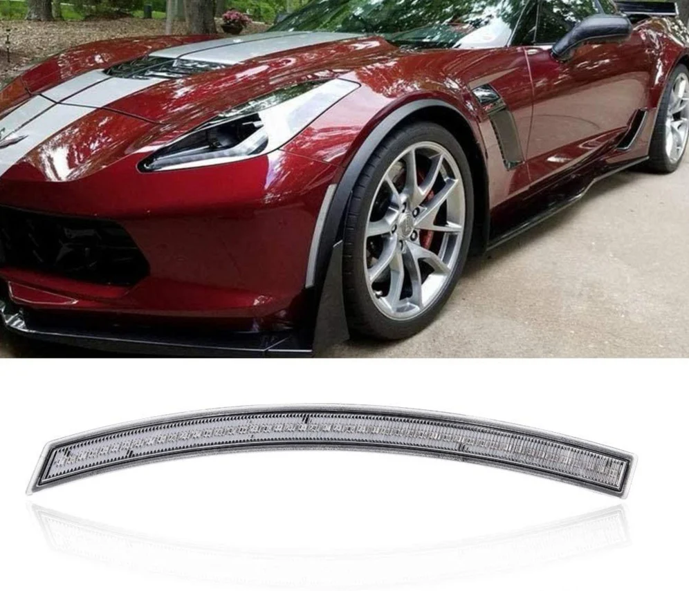 2014-2019 Chevrolet C7 Corvette Clear or Smoked LED Sidemarkers Rear Bumper Lights - Image 16
