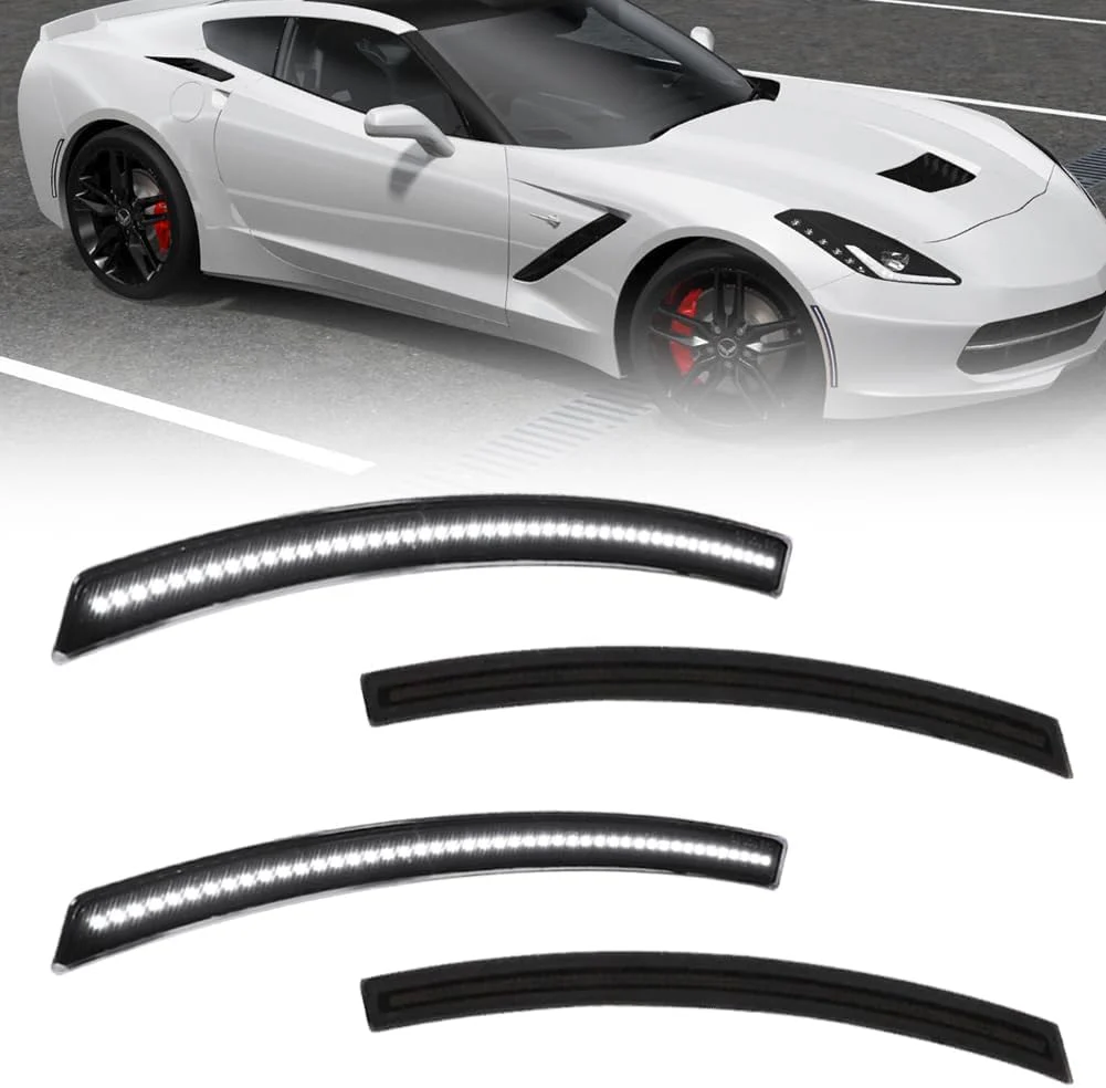 2014-2019 Chevrolet C7 Corvette Clear or Smoked LED Sidemarkers Rear Bumper Lights - Image 5