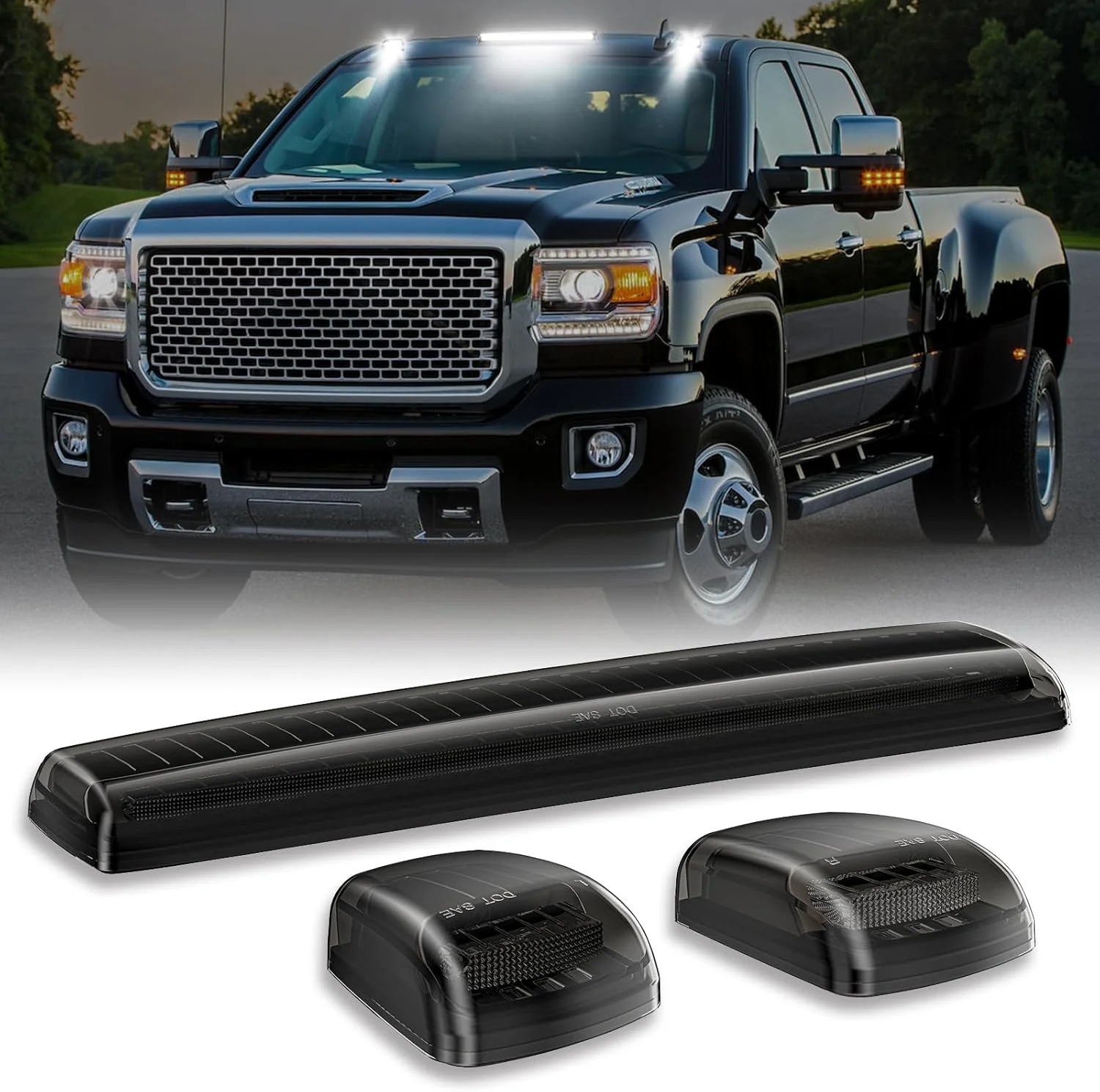 2014-2019 GMC Chevy Sierra Silverado HD Smoked Switchback LED Mirror Lights - Image 9