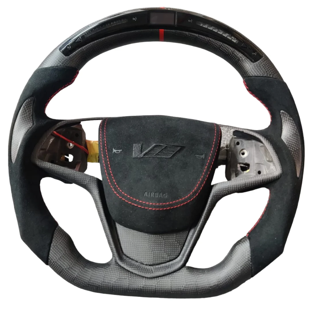 2013-2020 Cadillac CTS/ATS Carbon Fiber LED Steering Wheel - Image 3
