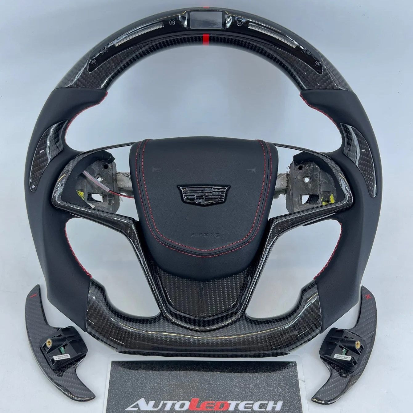 2013-2020 Cadillac CTS/ATS Carbon Fiber LED Steering Wheel - Image 4