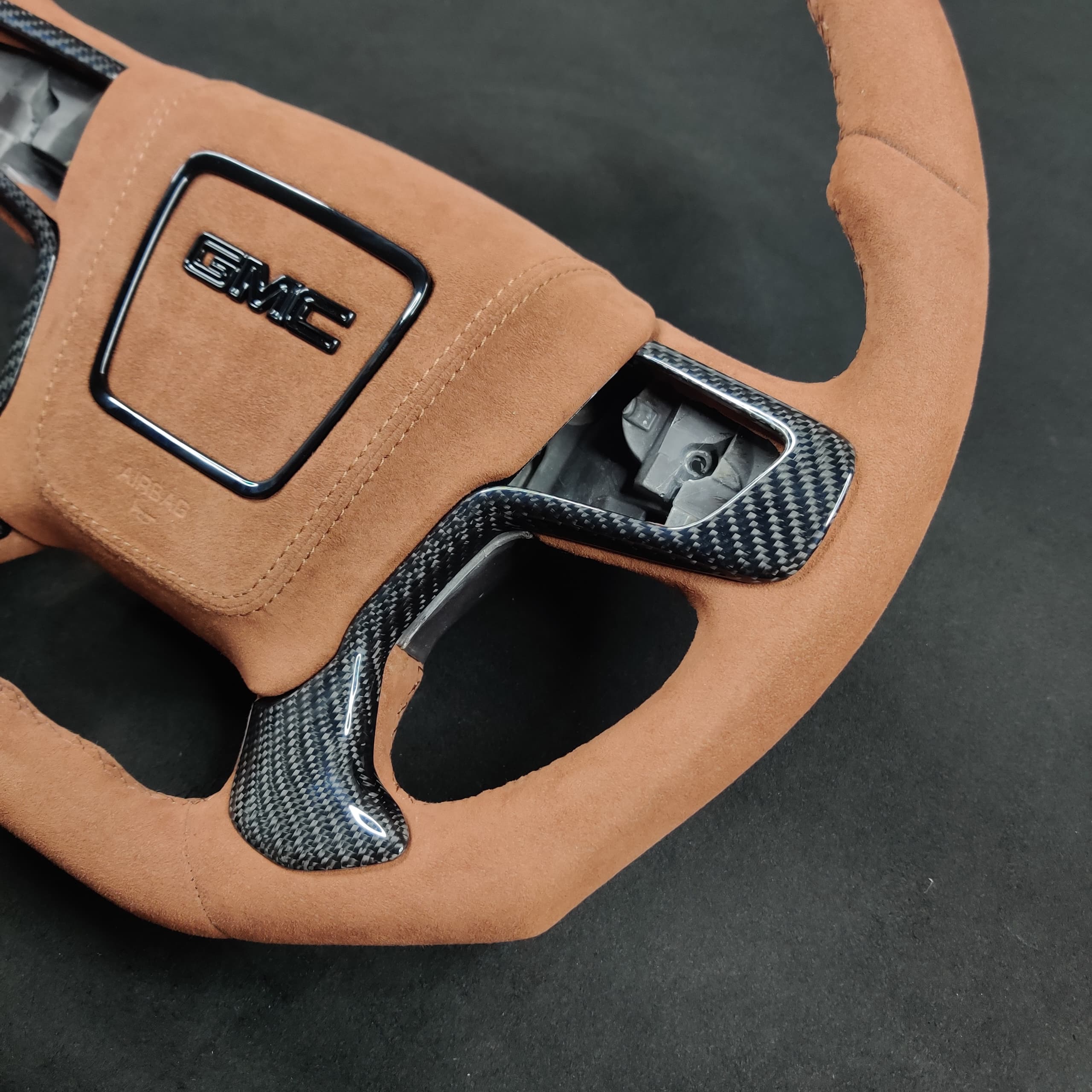 2014-2020 GMC Sierra Yukon Custom Carbon Fiber Steering Wheel - Image 6