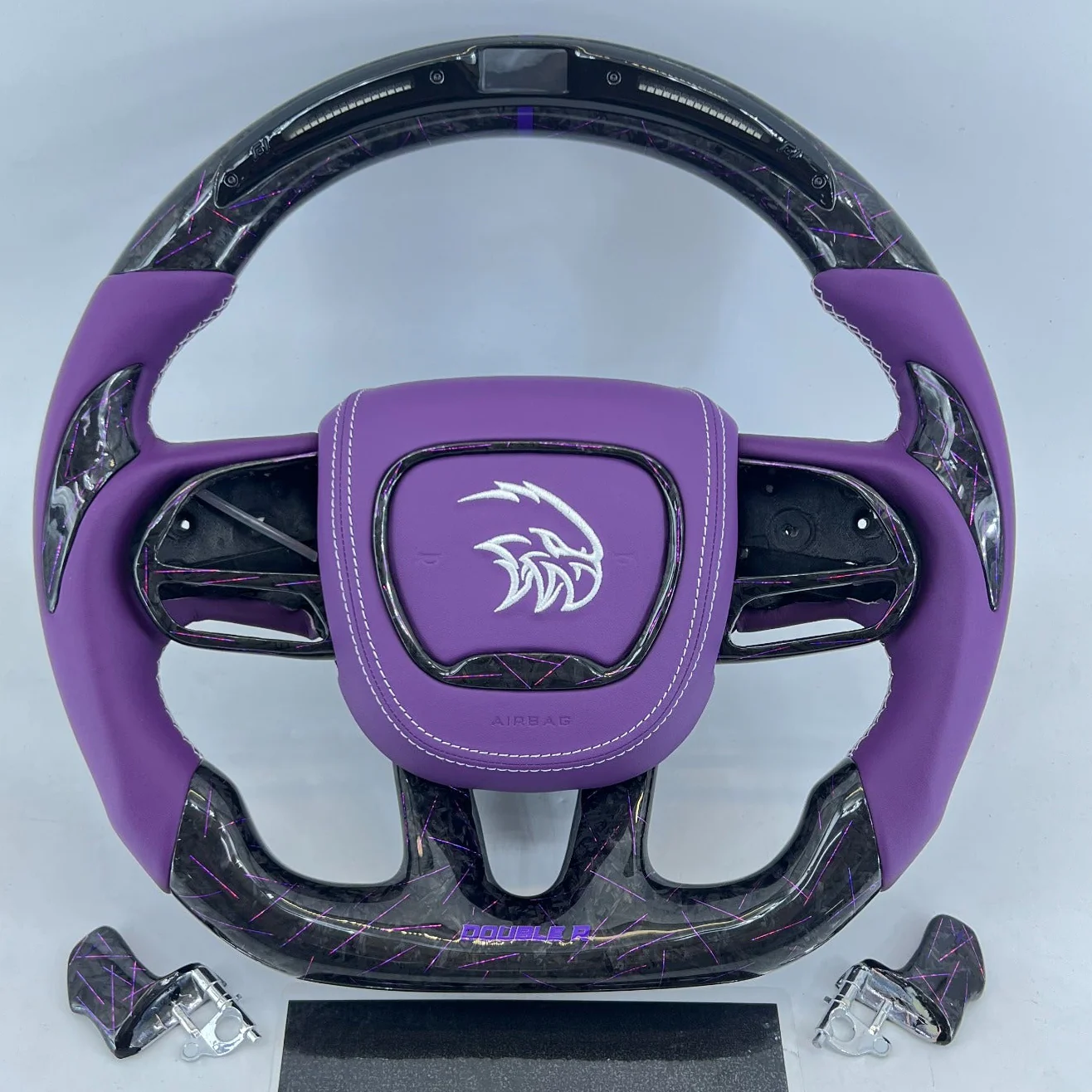 2014-2021 Jeep Trackhawk SRT Custom Carbon Fiber Steering Wheel w/ LED RPM Display - Image 10