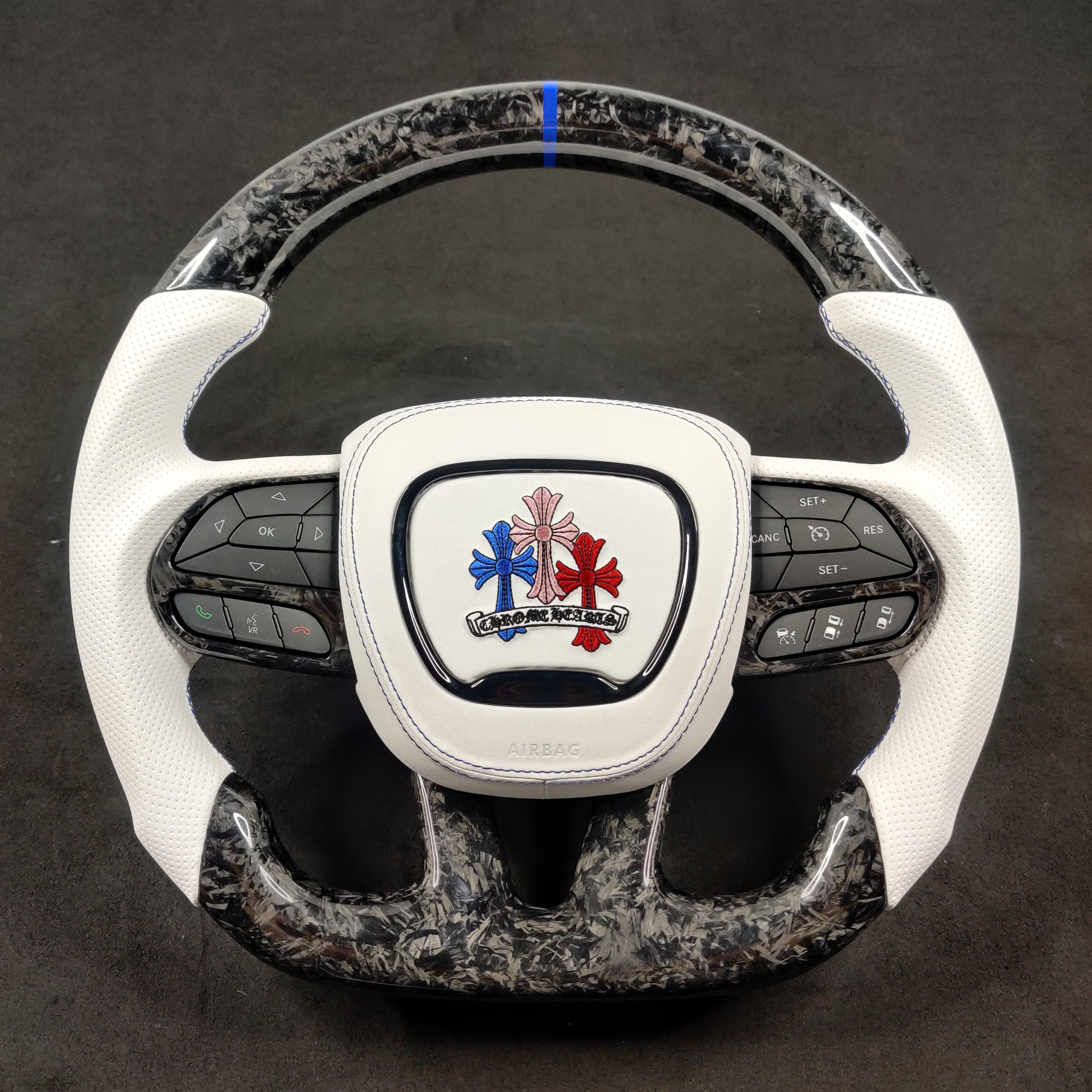 2014-2021 Jeep Trackhawk SRT Custom Carbon Fiber Steering Wheel w/ LED RPM Display - Image 22