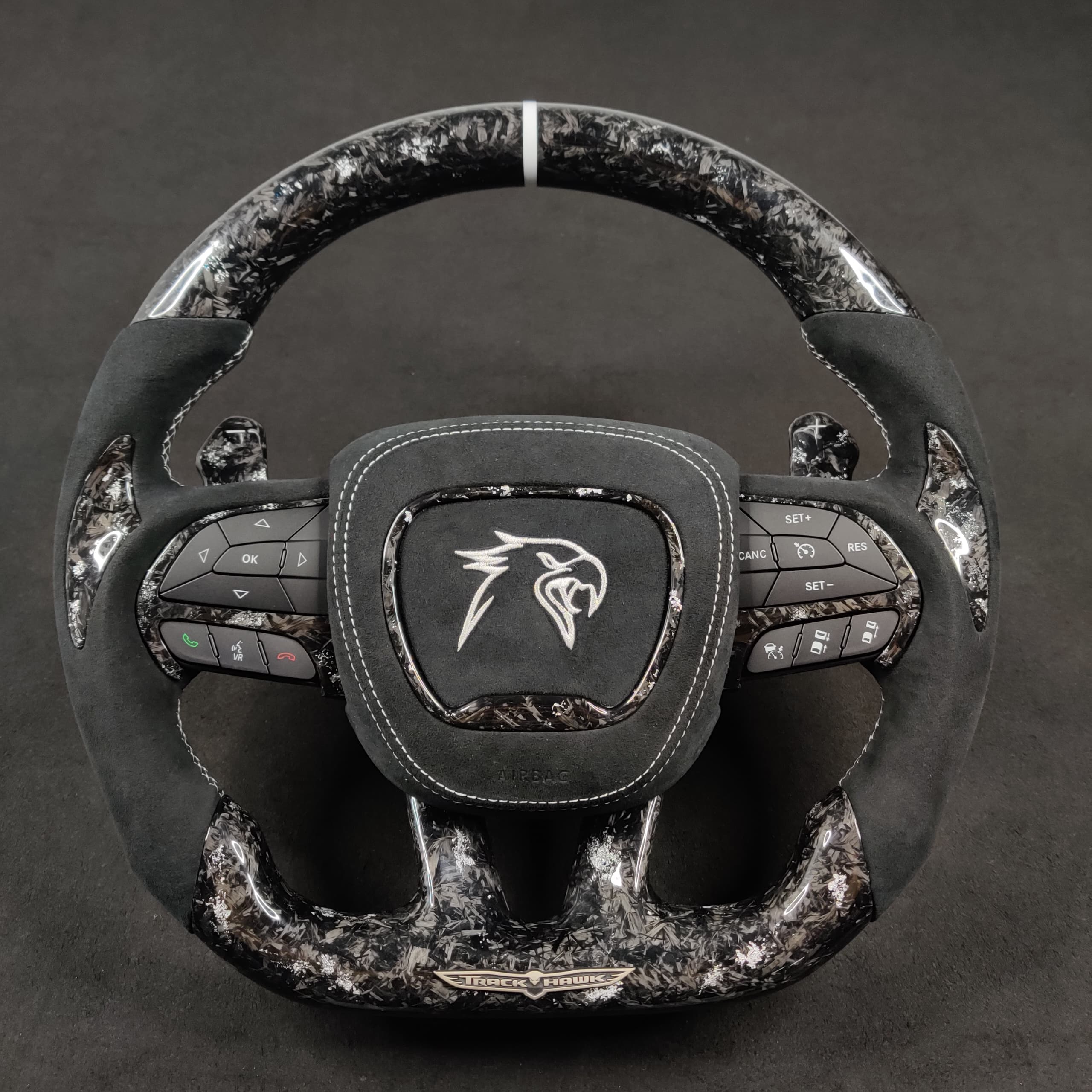 2014-2021 Jeep Trackhawk SRT Custom Carbon Fiber Steering Wheel w/ LED RPM Display - Image 4