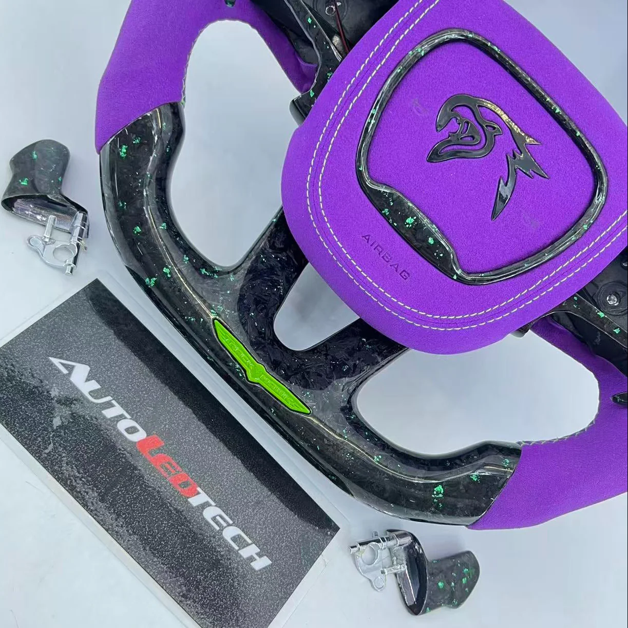 2014-2021 Jeep Trackhawk SRT Custom Carbon Fiber Steering Wheel w/ LED RPM Display - Image 8