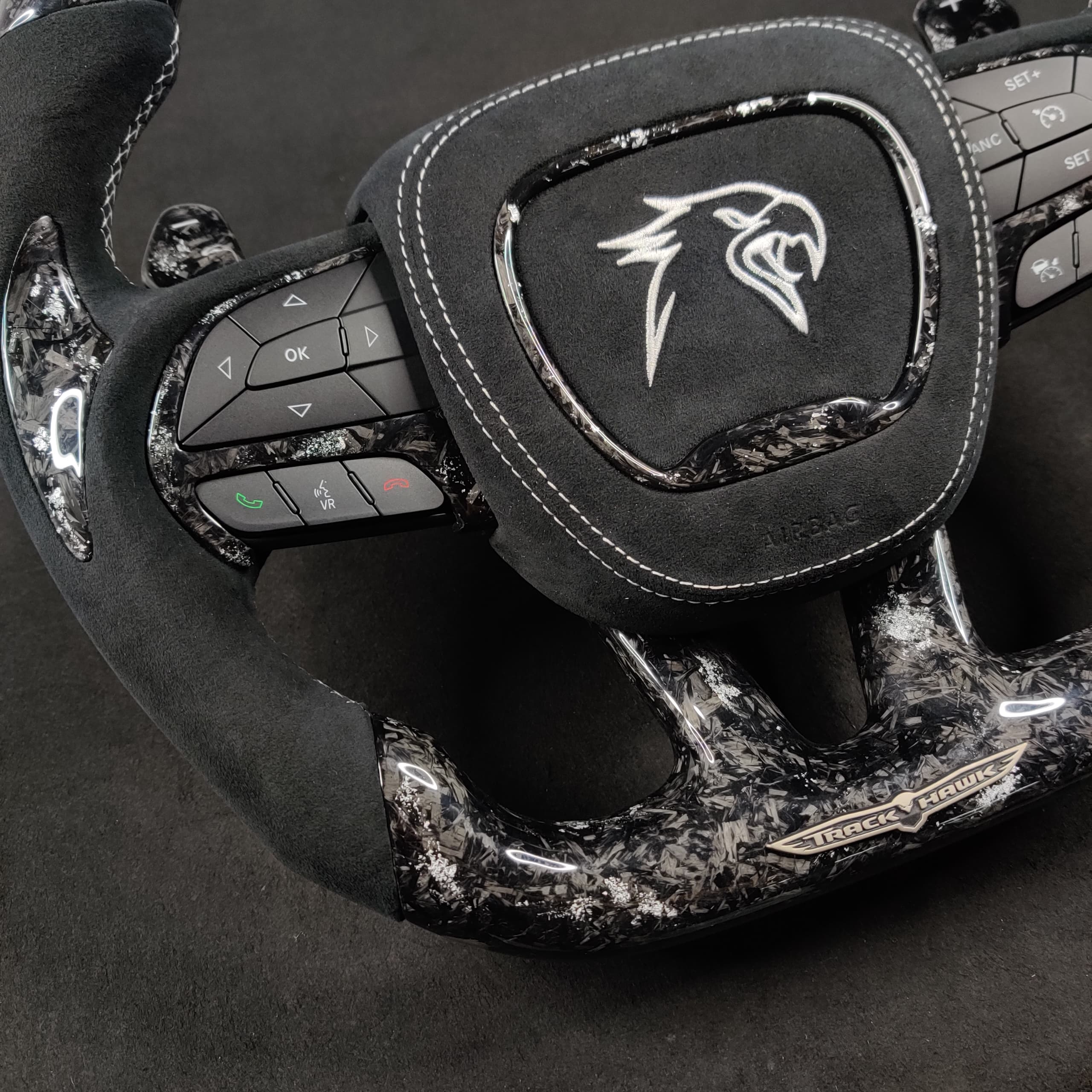 2014-2021 Jeep Trackhawk SRT Custom Carbon Fiber Steering Wheel w/ LED RPM Display - Image 93