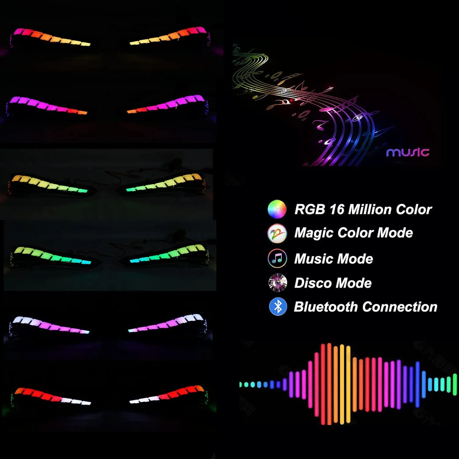 2014-2024 Infiniti Q50 Flow Series RGB LED Bumper Lights - Image 15