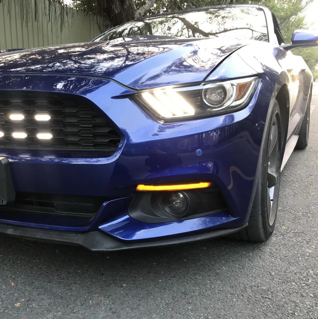 2015-2017 Ford Mustang Smoked Clear Sequential Switchback LED Turn Signal Lights - Image 6