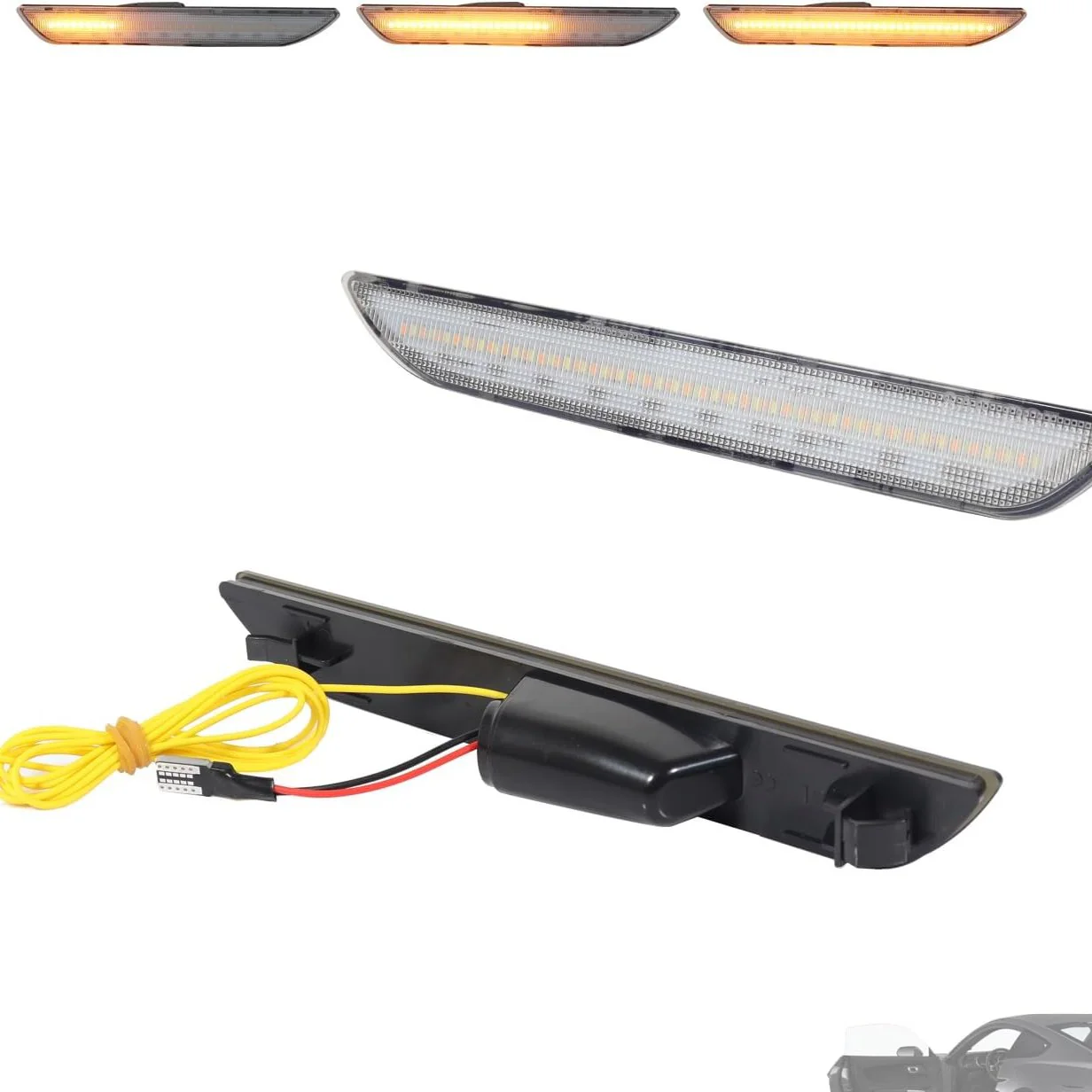 2015-2017 Ford Mustang Smoked Clear Sequential Switchback LED Turn Signal Lights - Image 9