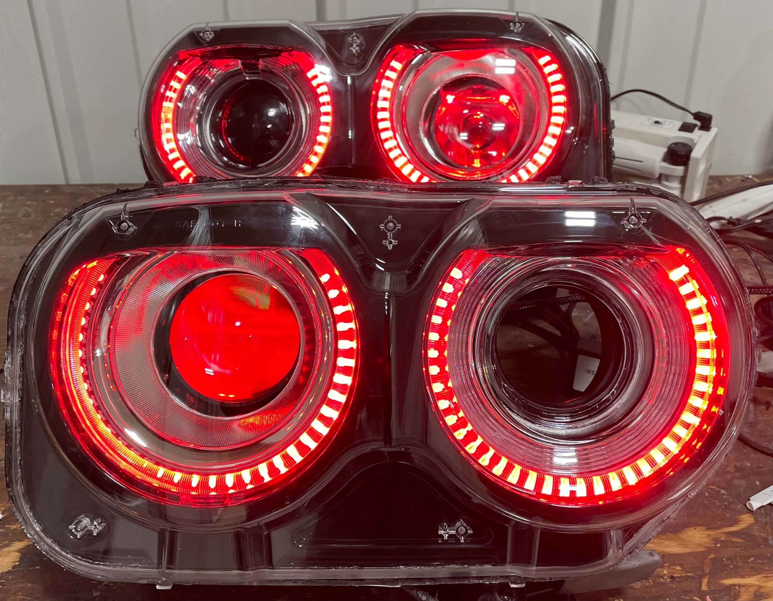 2015-2023 Dodge Challenger RGBW Flow Series LED Halo DRL Prebuilt Headlights - Image 13