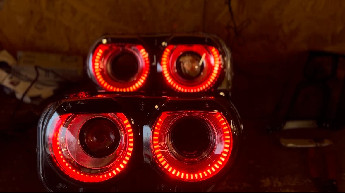 2015-2023 Dodge Challenger RGBW Flow Series LED Halo DRL Prebuilt Headlights - Image 18
