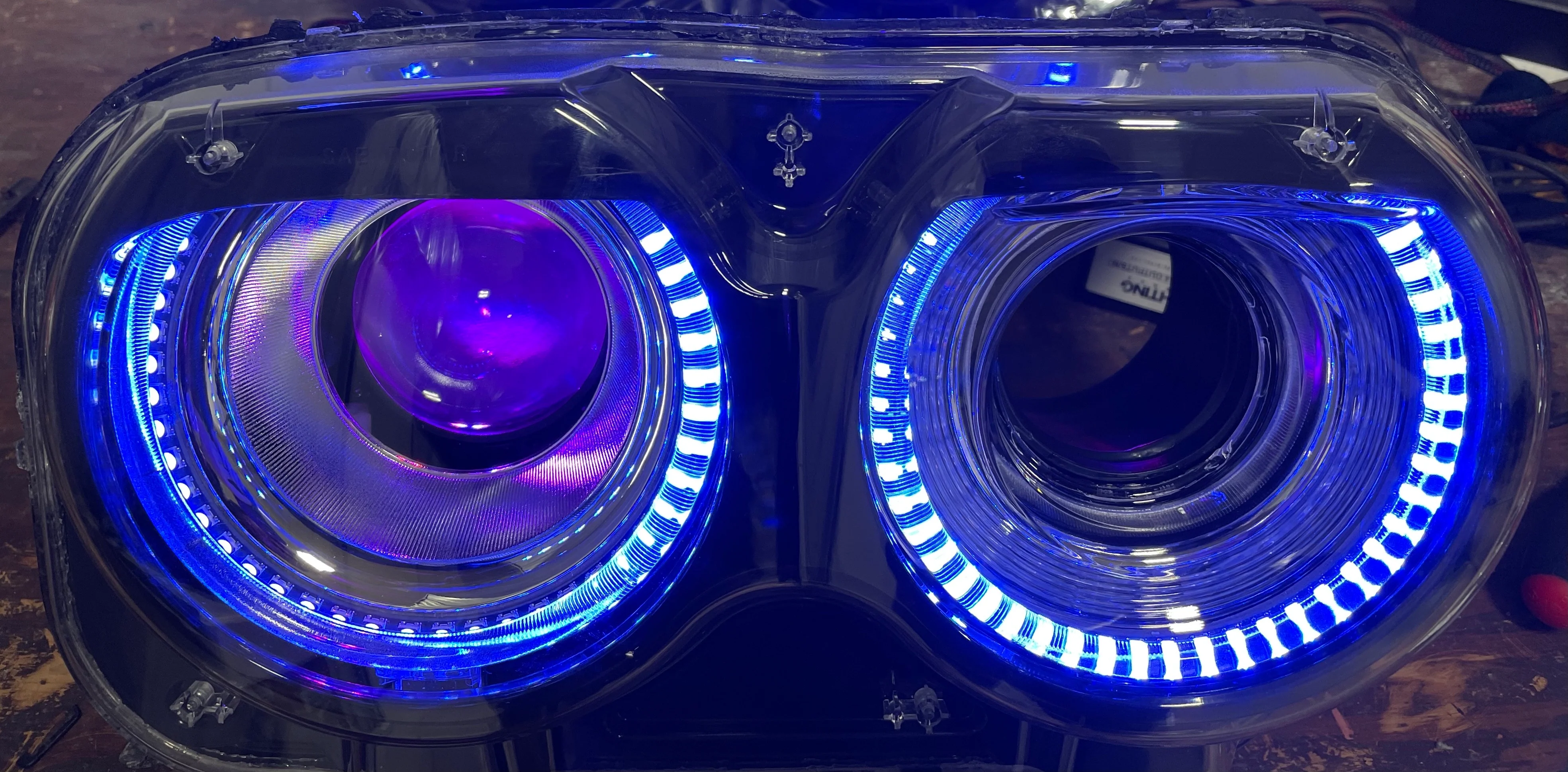 2015-2023 Dodge Challenger RGBW Flow Series LED Halo DRL Prebuilt Headlights - Image 19