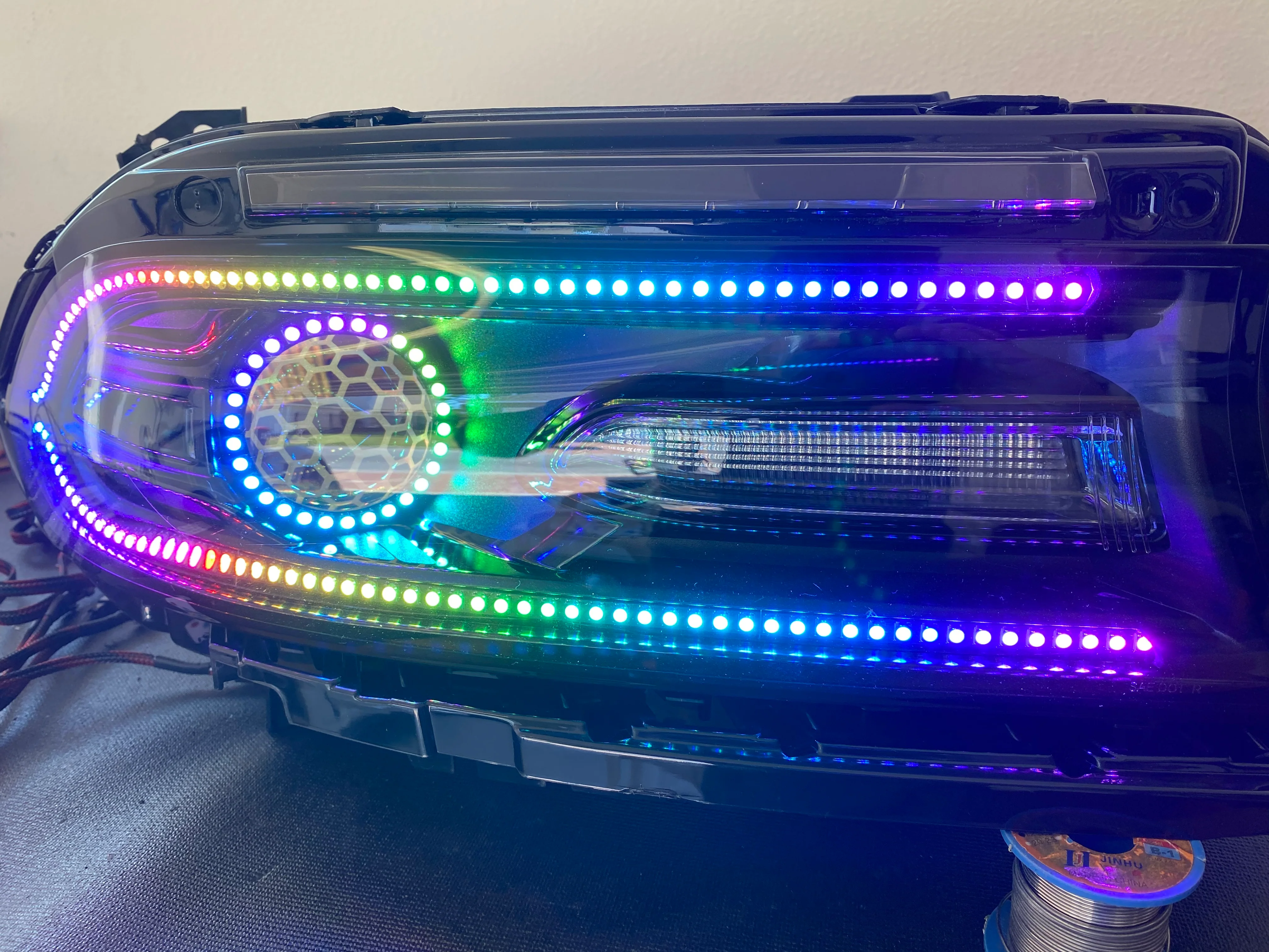 2015-2023 Dodge Charger RGBW Flow Series LED DRL Prebuilt Halo Headlights - Image 22