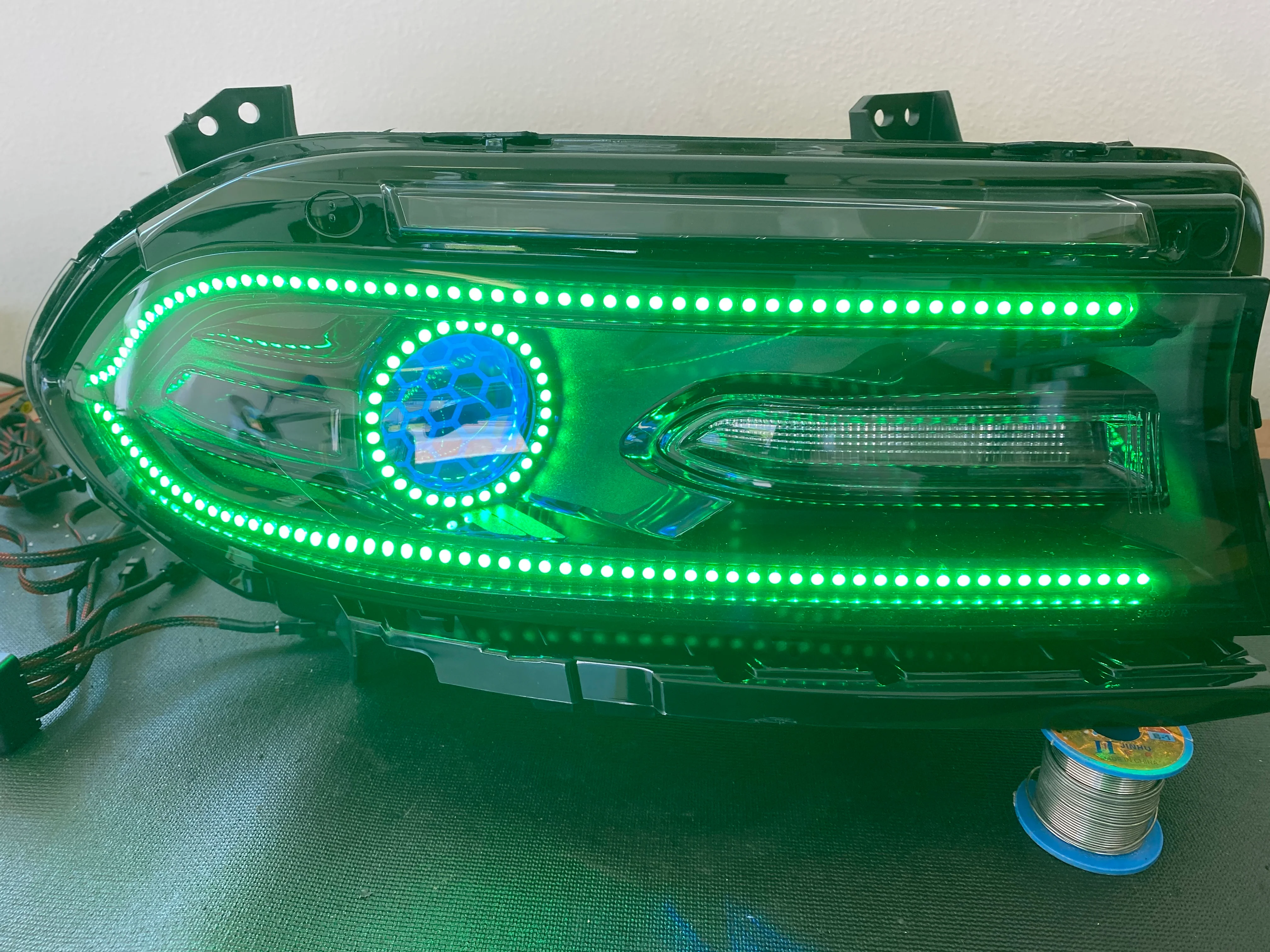 2015-2023 Dodge Charger RGBW Flow Series LED DRL Prebuilt Halo Headlights - Image 25