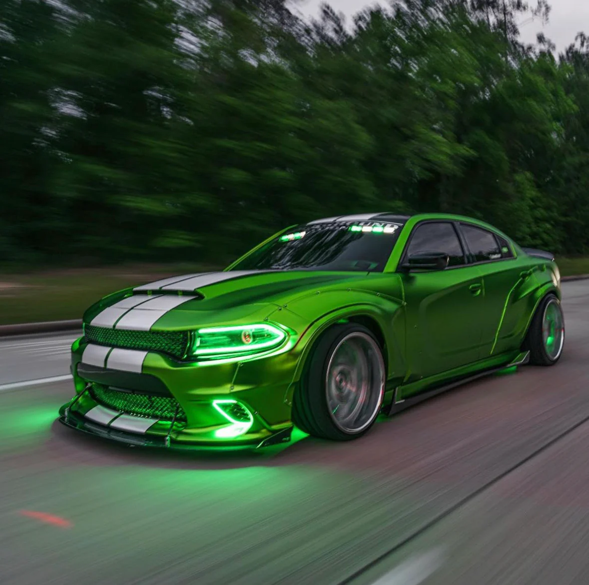 2015-2023 Dodge Charger RGBW Flow Series LED DRL Prebuilt Halo Headlights - Image 34