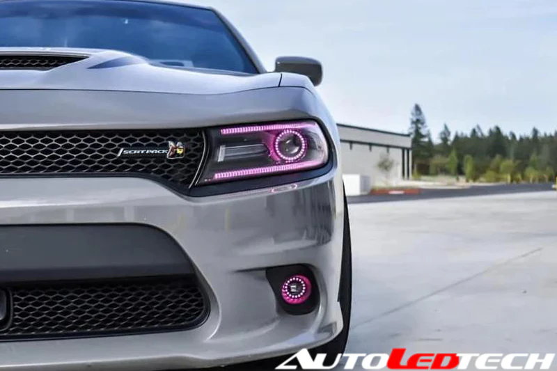 2015-2023 Dodge Charger RGBW Flow Series LED DRL Prebuilt Halo Headlights - Image 35