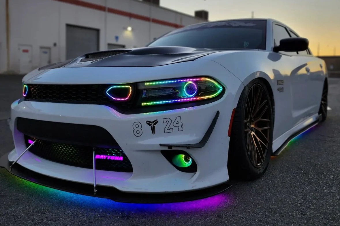 2015-2023 Dodge Charger RGBW Flow Series LED DRL Prebuilt Halo Headlights - Image 36