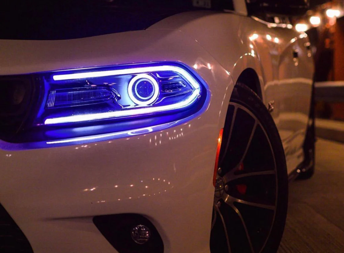 2015-2023 Dodge Charger RGBW Flow Series LED DRL Prebuilt Halo Headlights - Image 39