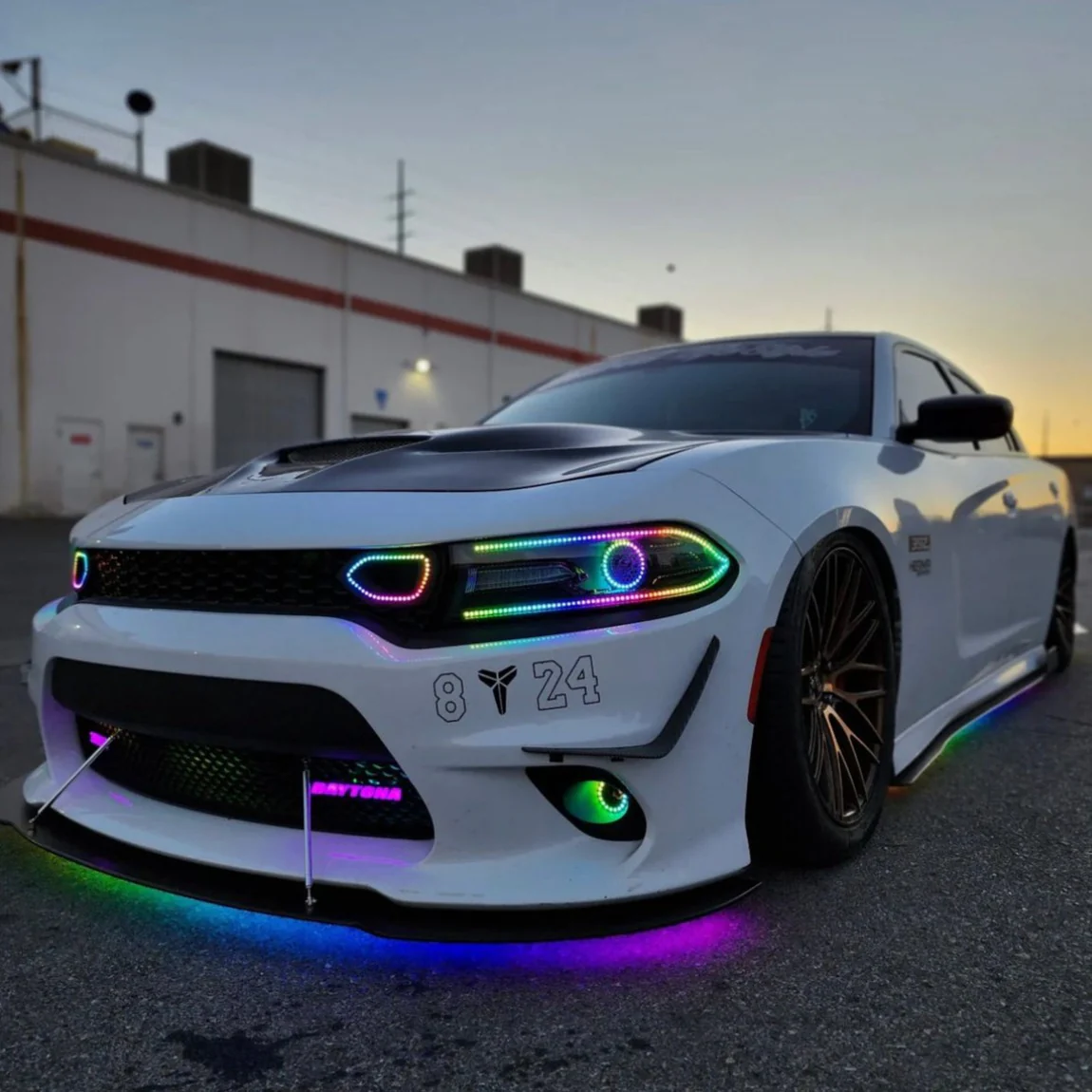 2015-2023 Dodge Charger RGBW Flow Series LED DRL Prebuilt Halo Headlights - Image 9