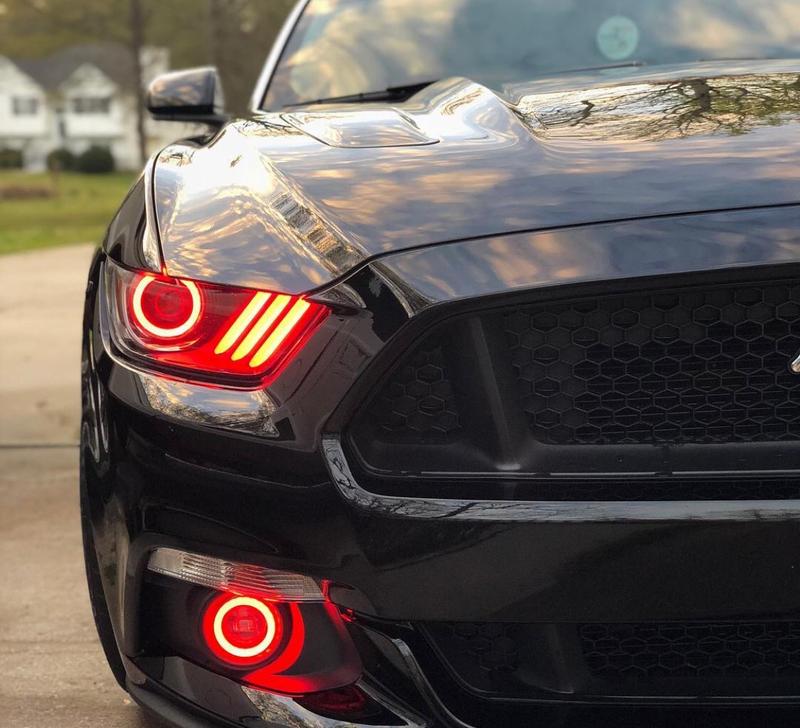 2015-2017 Ford Mustang Flow Series RGBW LED DRL Halo Prebuilt Headlights - Image 19