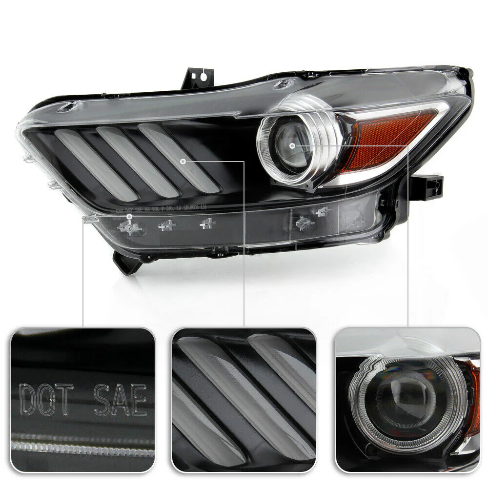 2015-2017 Ford Mustang Flow Series RGBW LED DRL Halo Prebuilt Headlights - Image 22