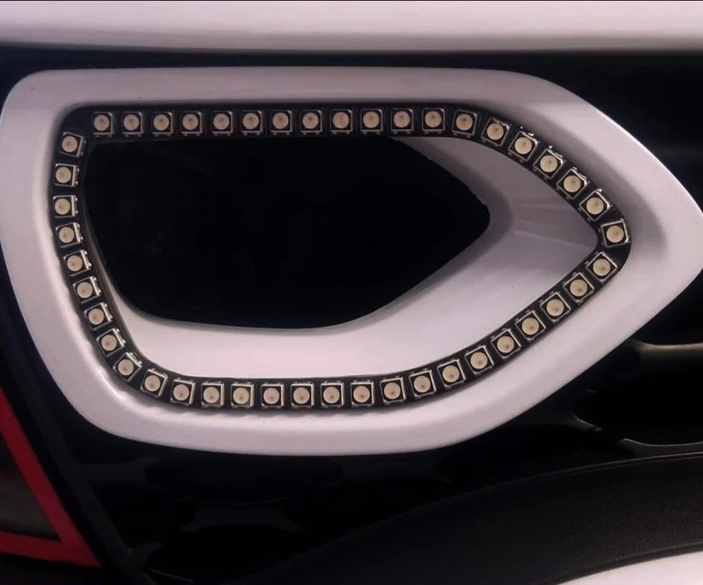 2015-2023 Dodge Charger RGBW Flow Series LED Grill Snorkel Air Intake Halo Kit - Image 4