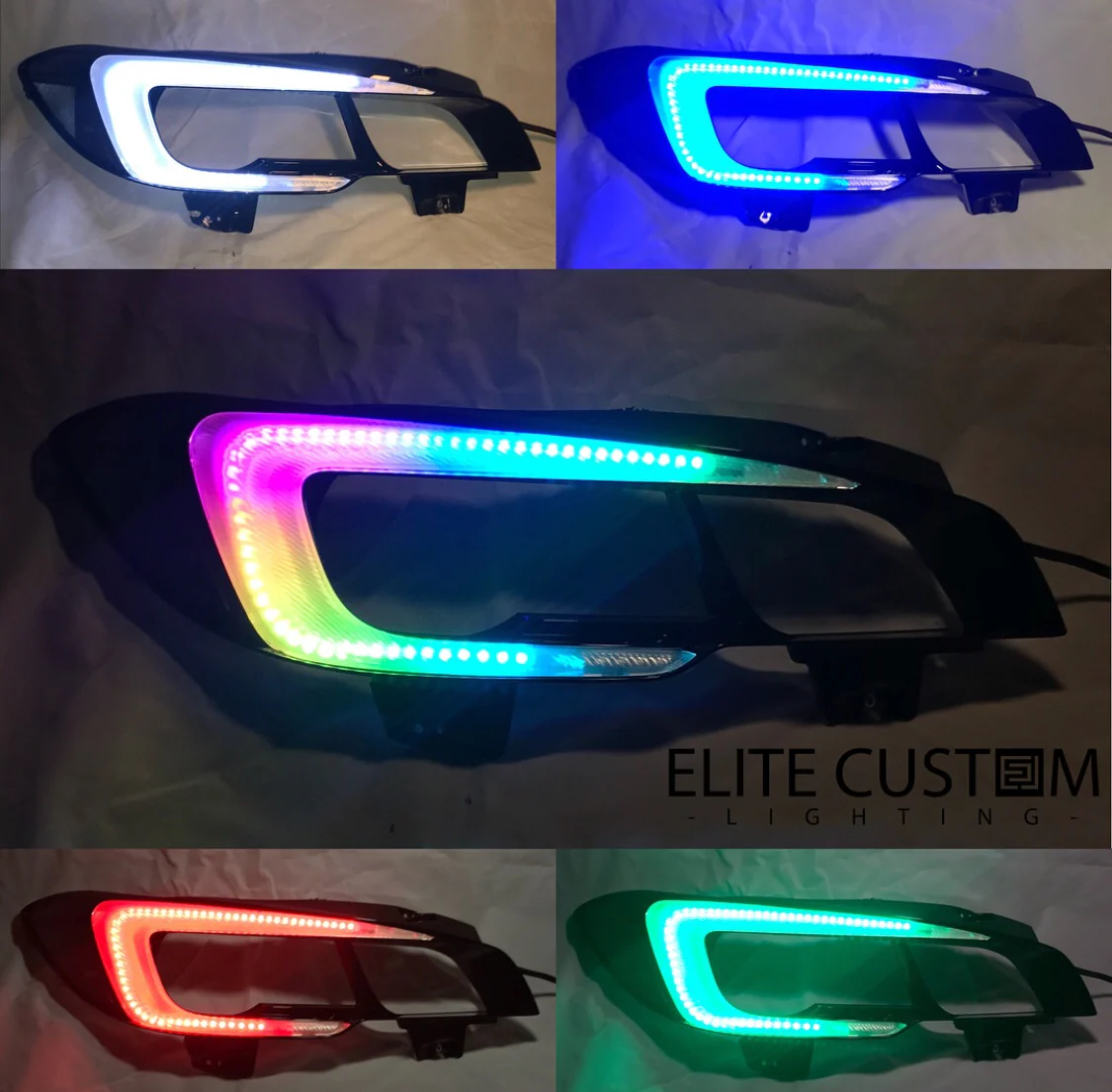 2015-2017 Subaru WRX STI RGBW Color-Chasing C-Bar LED DRL Board Halo Kit - Image 3