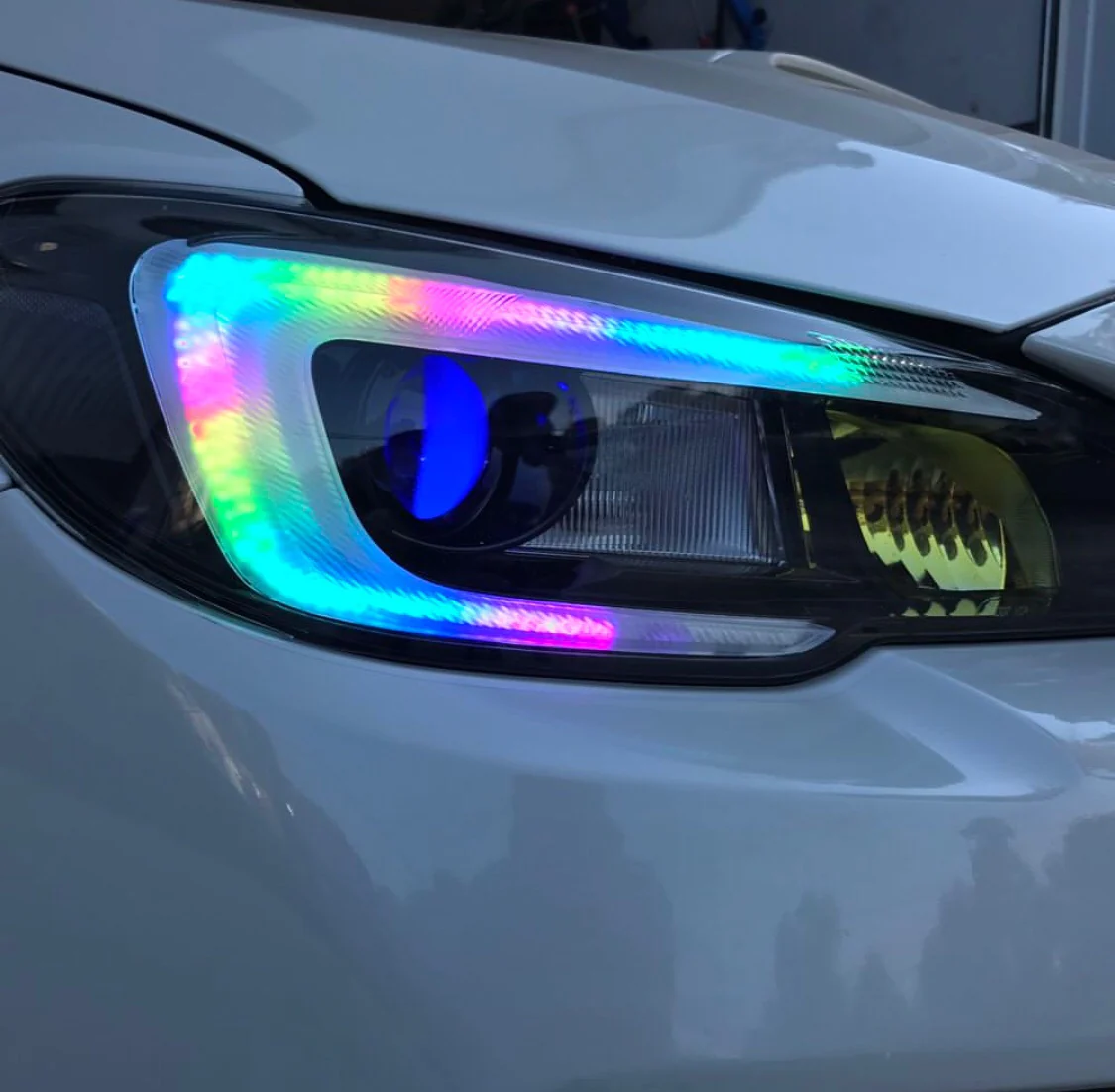 2015-2017 Subaru WRX STI RGBW Color-Chasing C-Bar LED DRL Board Halo Kit - Image 4