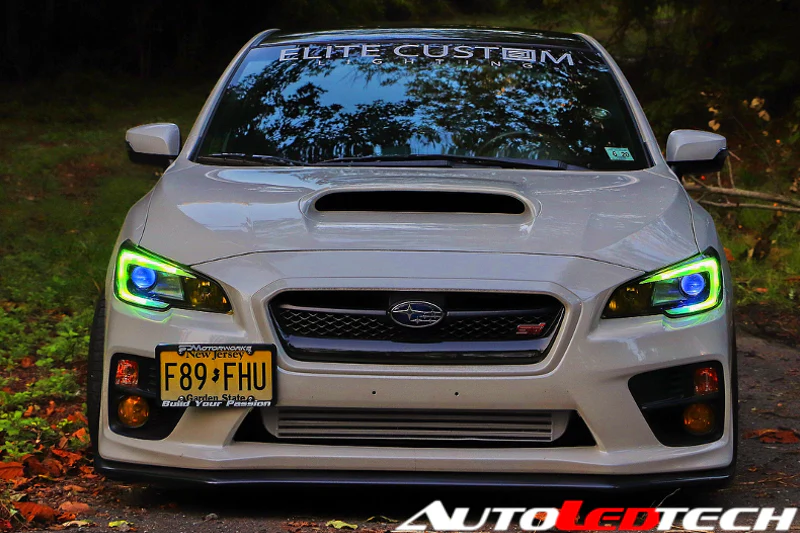 2015-2017 Subaru WRX STI RGBW Color-Chasing C-Bar LED DRL Board Halo Kit - Image 6