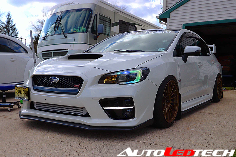 2015-2017 Subaru WRX STI RGBW Color-Chasing C-Bar LED DRL Board Halo Kit - Image 8