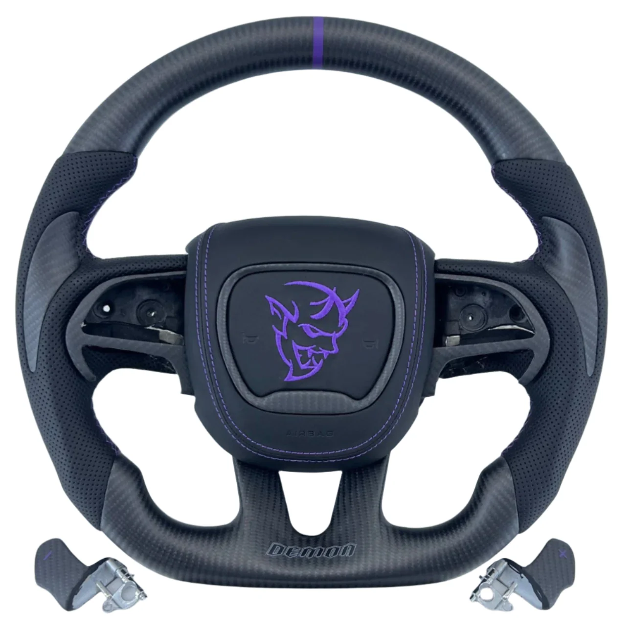 2015-2023 Dodge Charger Challenger Custom Carbon Fiber LED Steering Wheel - Image 11