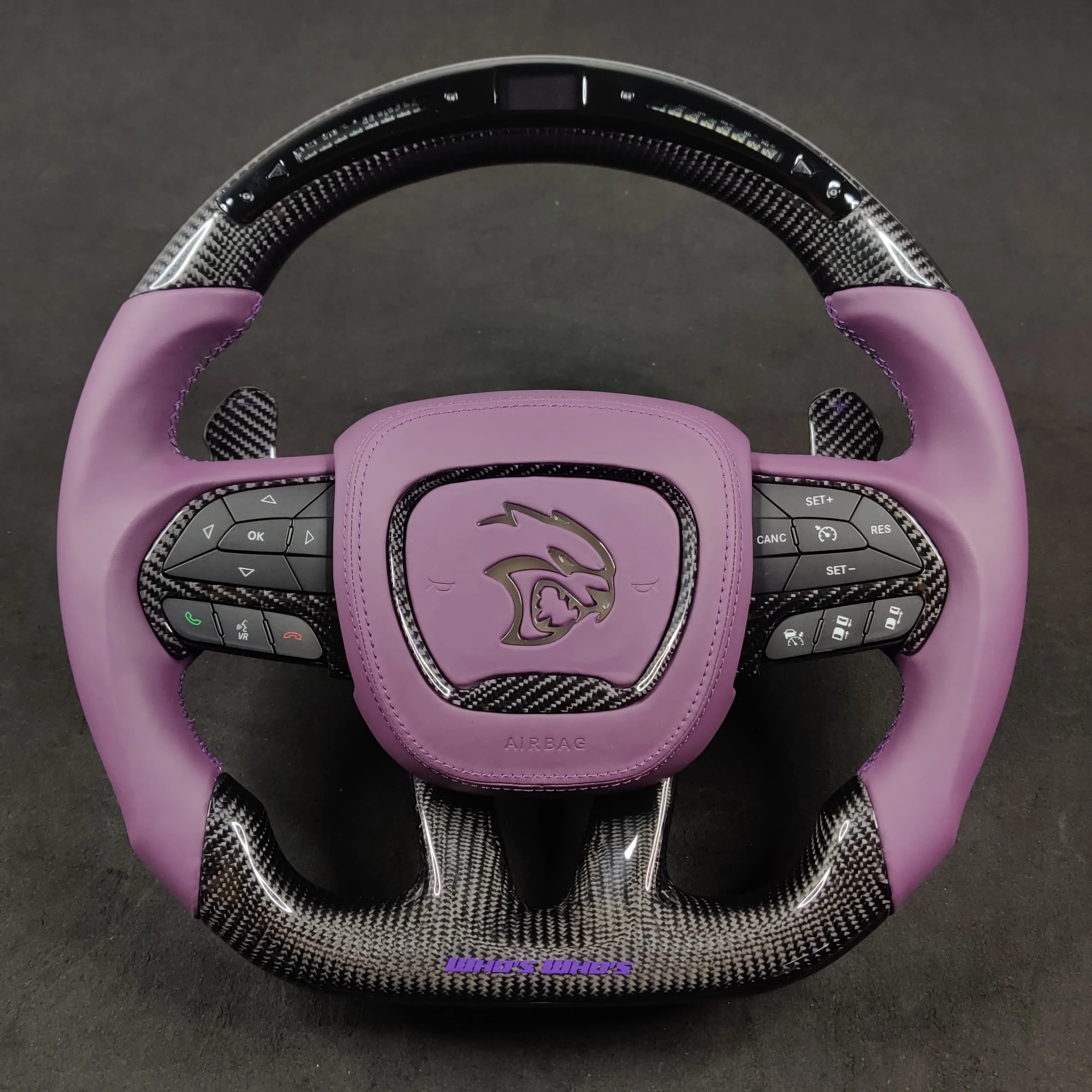 2015-2023 Dodge Charger Challenger Custom Carbon Fiber LED Steering Wheel - Image 12