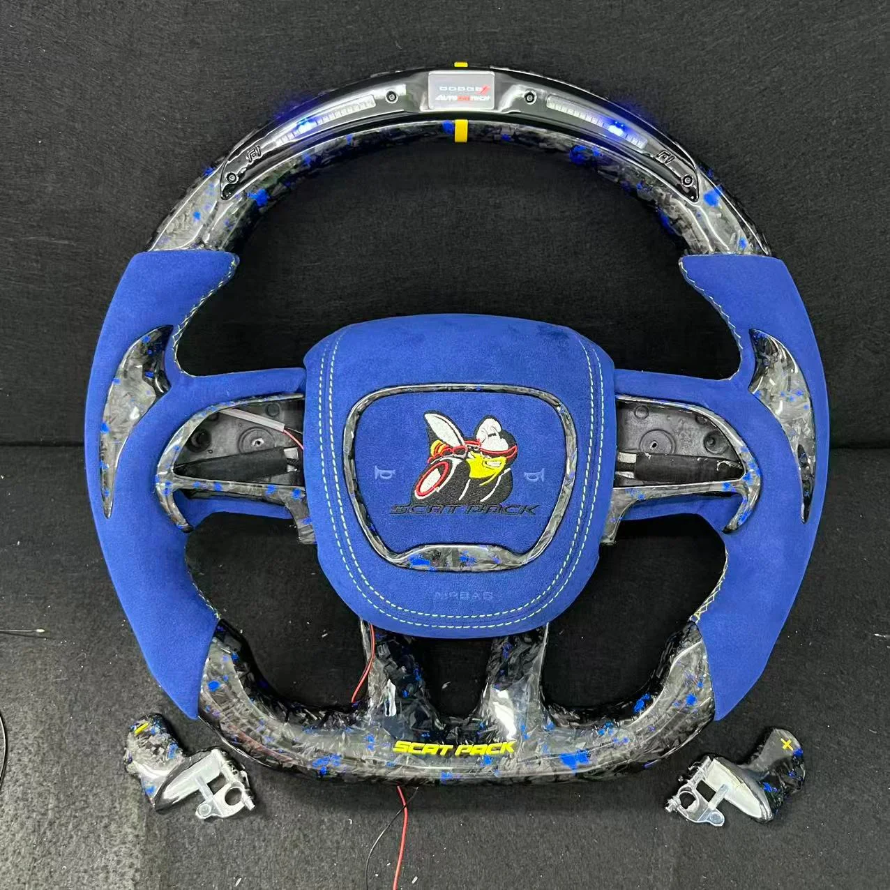 2015-2023 Dodge Charger Challenger Custom Carbon Fiber LED Steering Wheel - Image 15