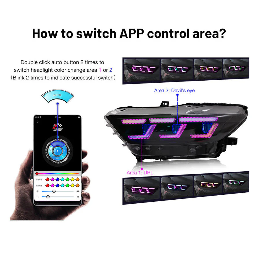 2015-2017 Ford Mustang S650 Style LED DRL Headlights - Image 18