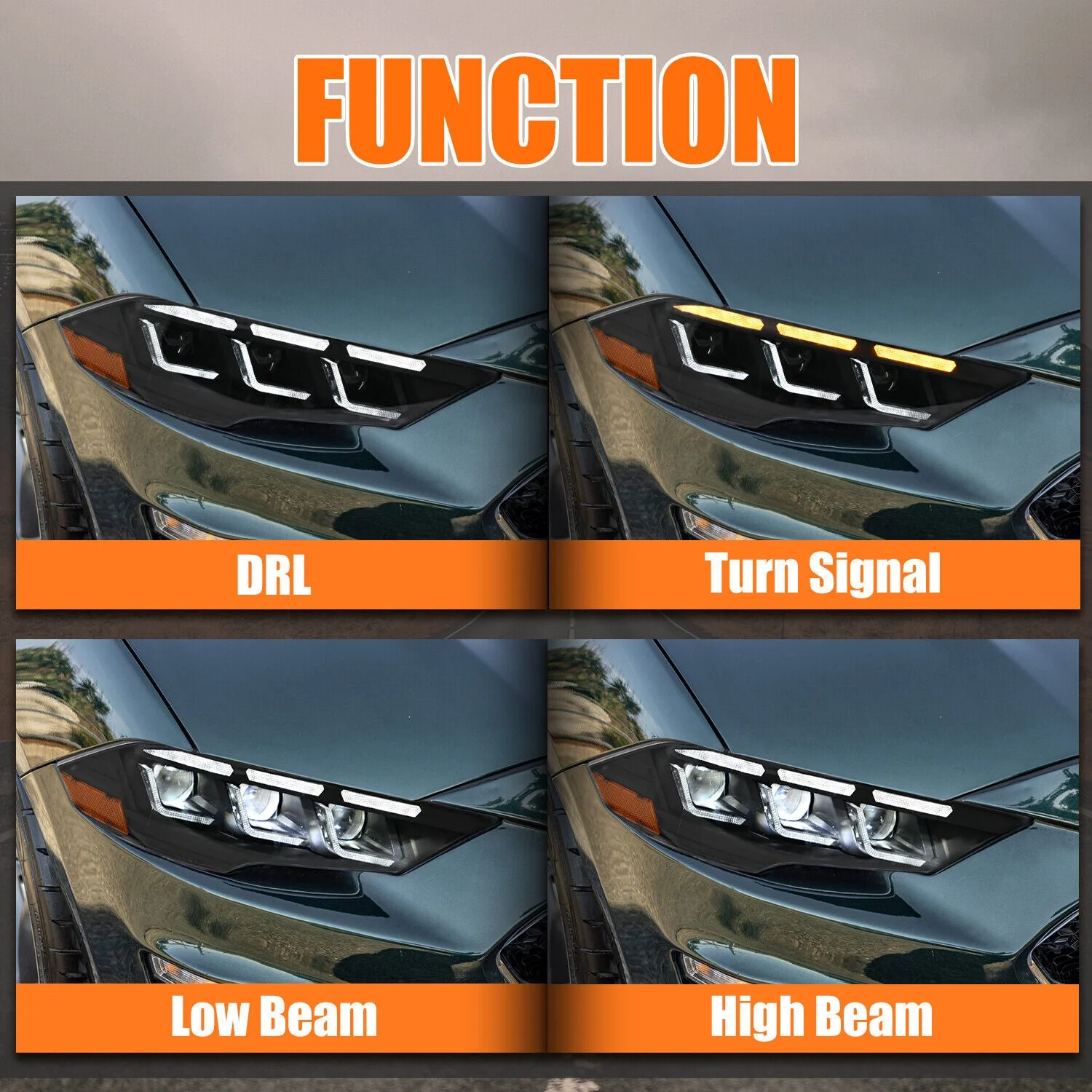 2015-2017 Ford Mustang S650 Style LED DRL Headlights - Image 33