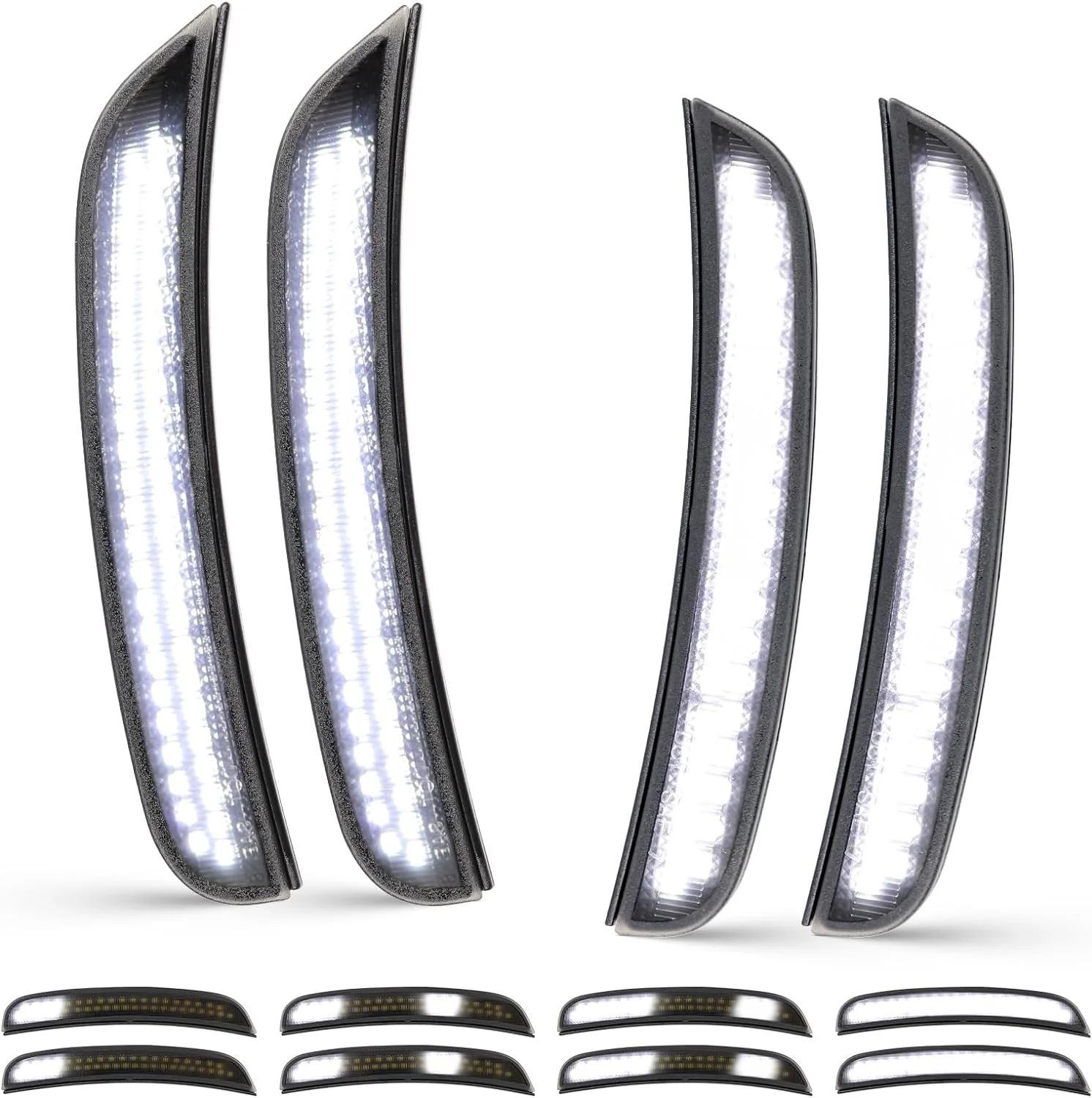 2015-2023 Chrysler 300 SCANNING White LED Smoked Side Marker Lights - Image 7