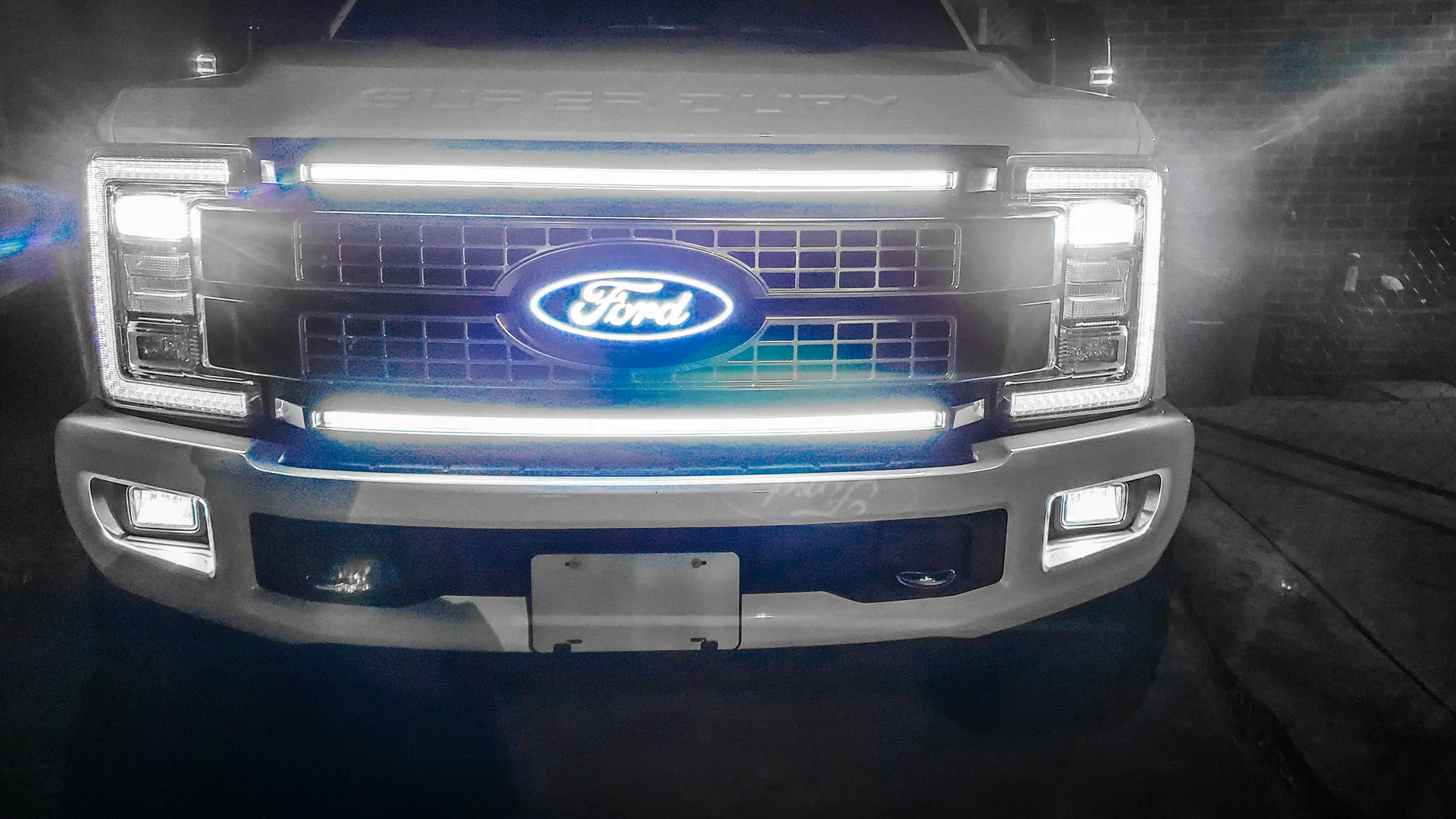 2017-2019 Ford Super Duty F250 F350 LED Grill Accent Light Bars Kit - Image 4