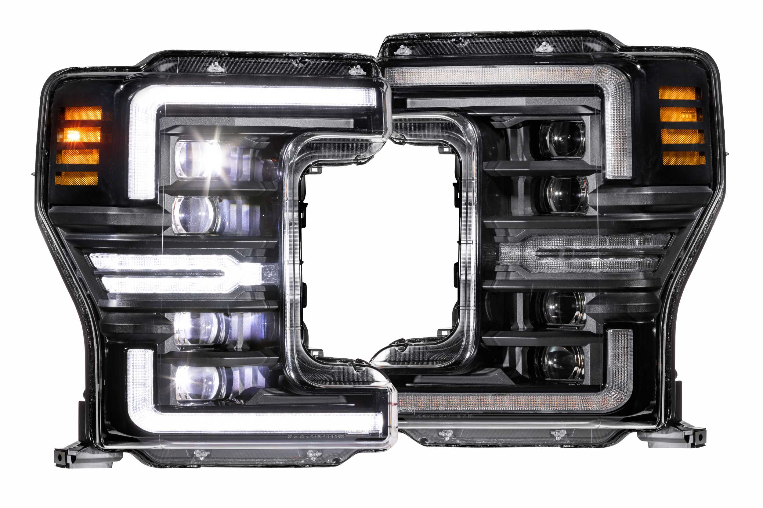 2017-2019 Ford Super Duty White Amber LED DRL Headlights - Image 5