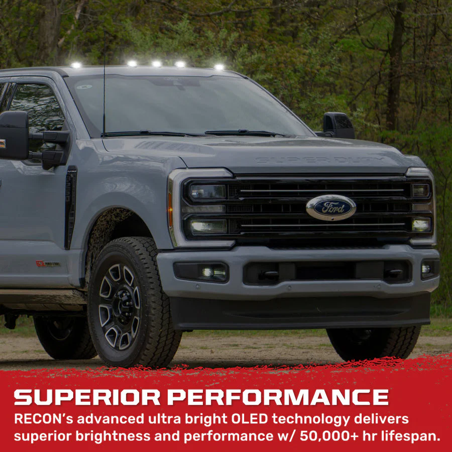 2023-2026+ Ford F250 Super Duty 2WAY Smoked White Amber LED Roof Cab Lights - Image 11