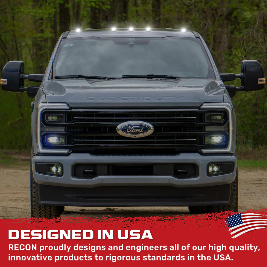 2023-2026+ Ford F250 Super Duty 2WAY Smoked White Amber LED Roof Cab Lights - Image 13