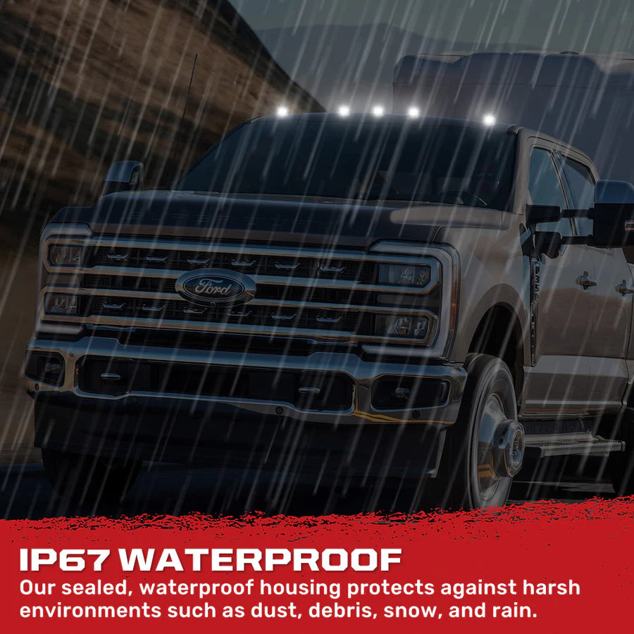 2023-2026+ Ford F250 Super Duty 2WAY Smoked White Amber LED Roof Cab Lights - Image 14