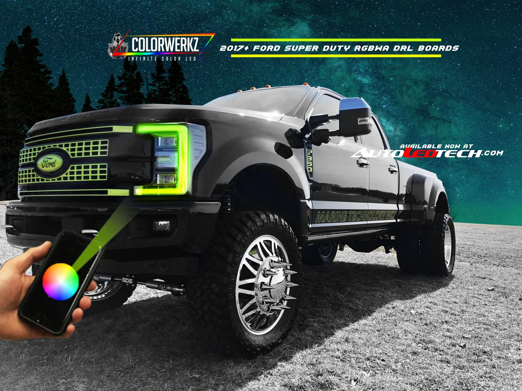 2017-2019 Ford Super Duty F250 RGBW Flow Series LED DRL Boards - Image 17