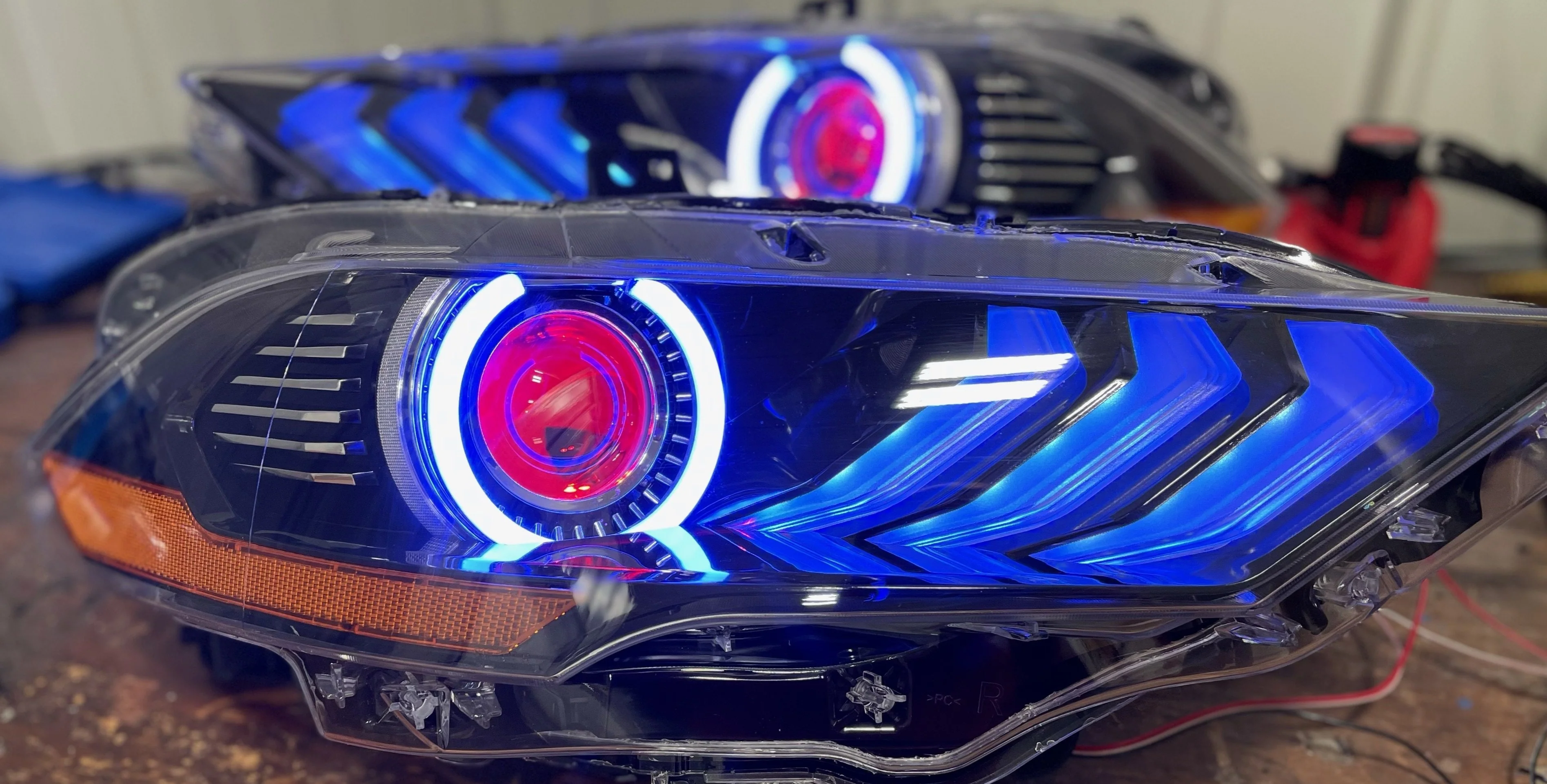 2018-2023 Ford Mustang RGBW Flow Series LED DRL Halo Headlights - Image 17