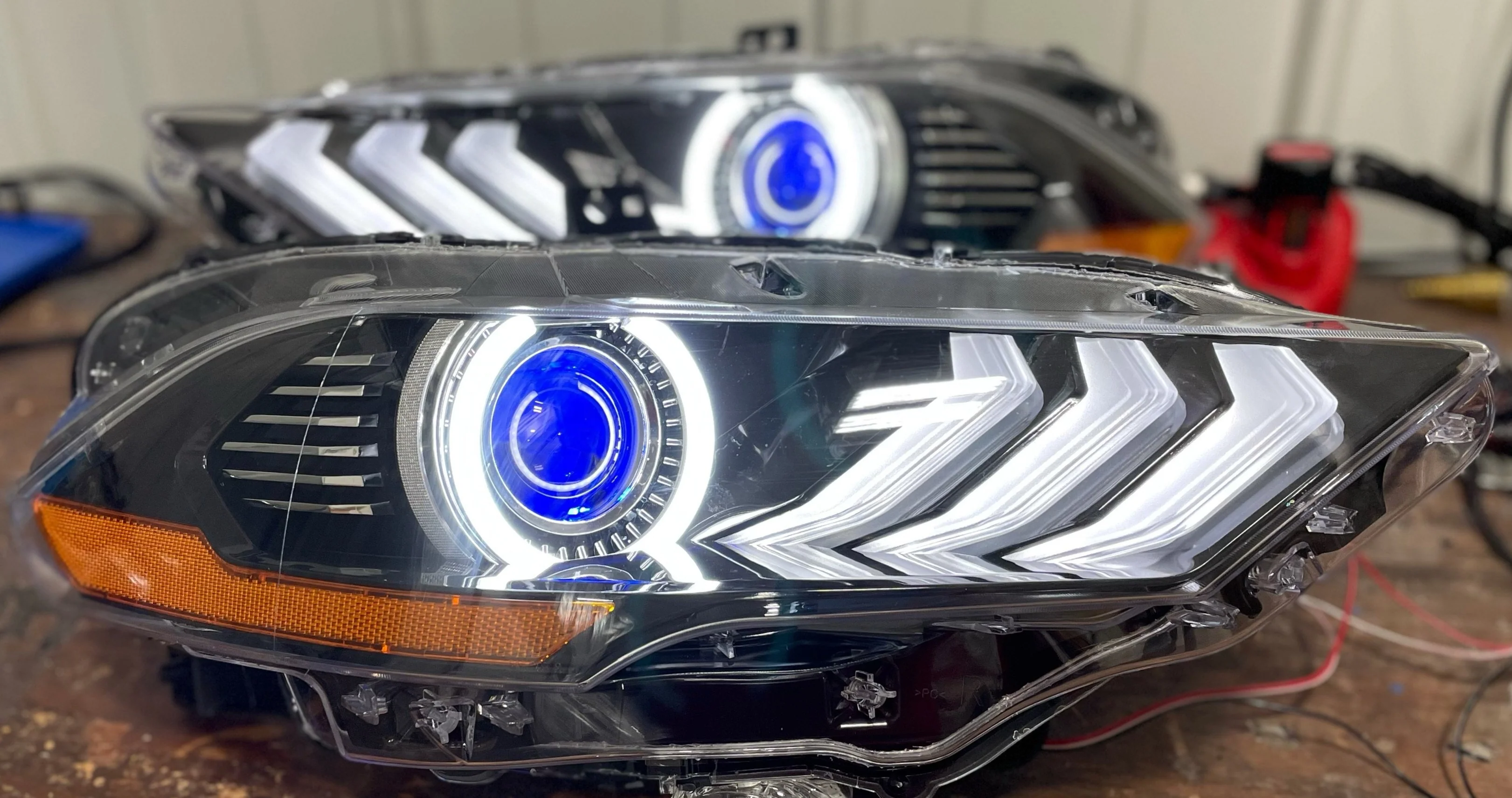 2018-2023 Ford Mustang RGBW Flow Series LED DRL Halo Headlights - Image 18