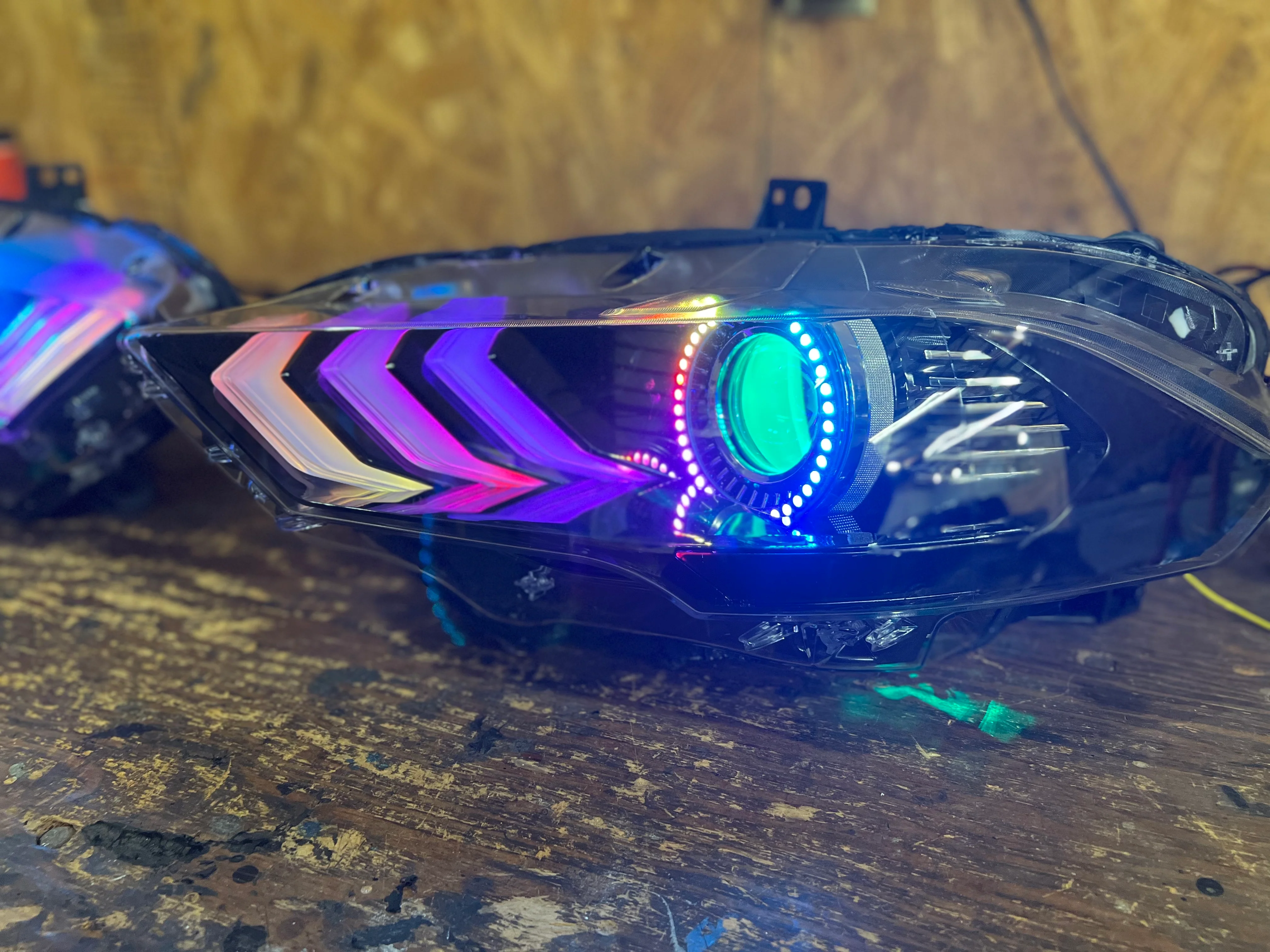 2018-2023 Ford Mustang RGBW Flow Series LED DRL Halo Headlights - Image 25