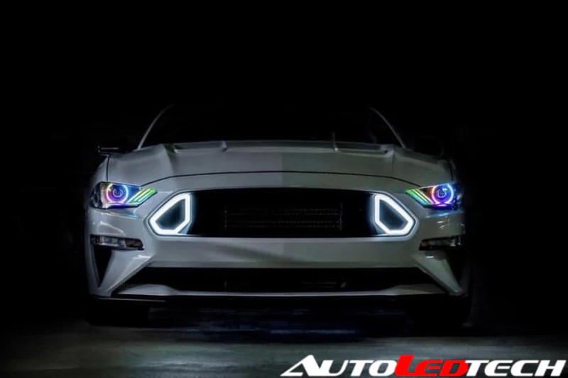 2018-2023 Ford Mustang RGBW Flow Series LED DRL Halo Headlights - Image 29