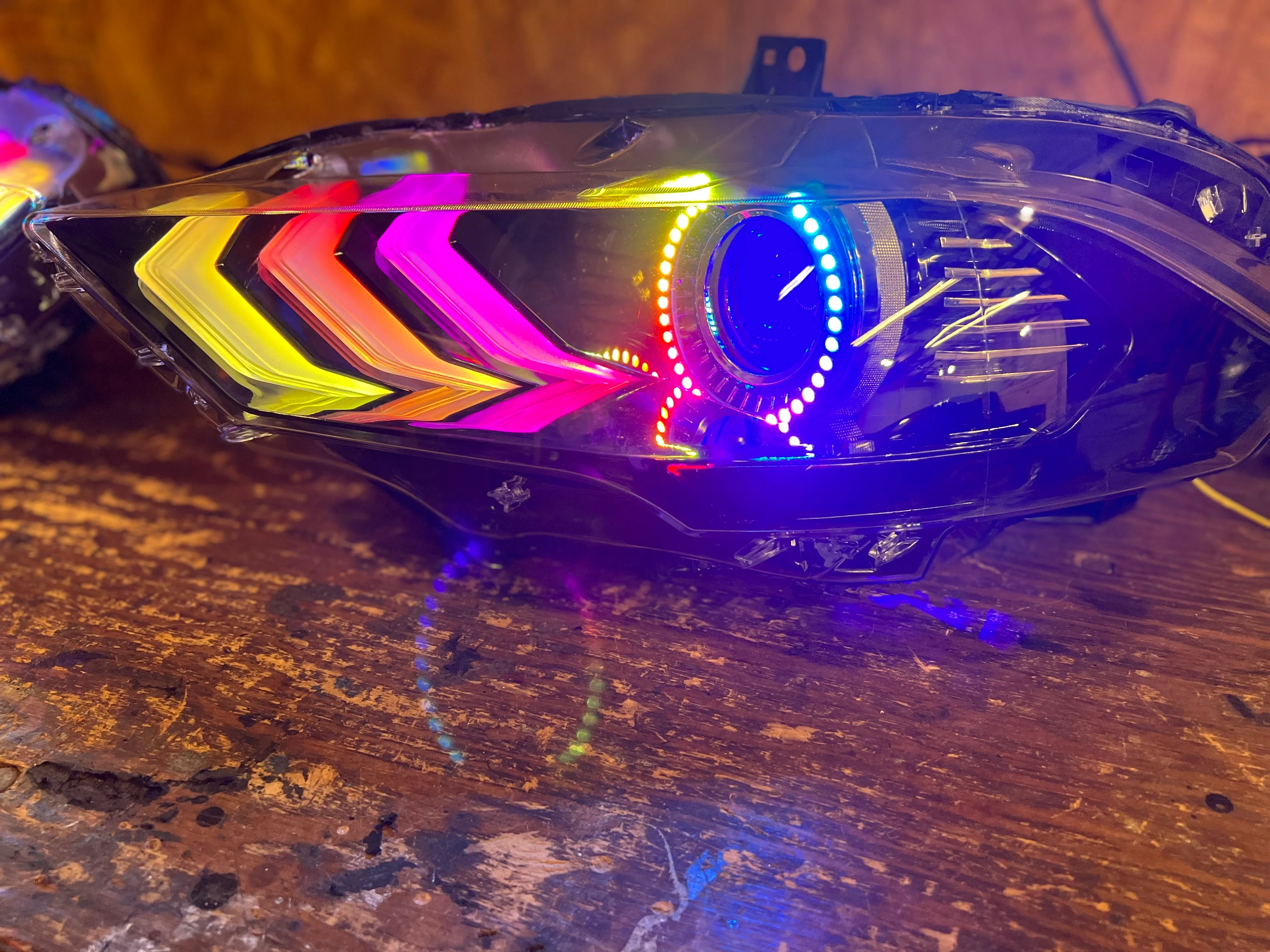 2018-2023 Ford Mustang RGBW Flow Series LED DRL Halo Headlights - Image 33