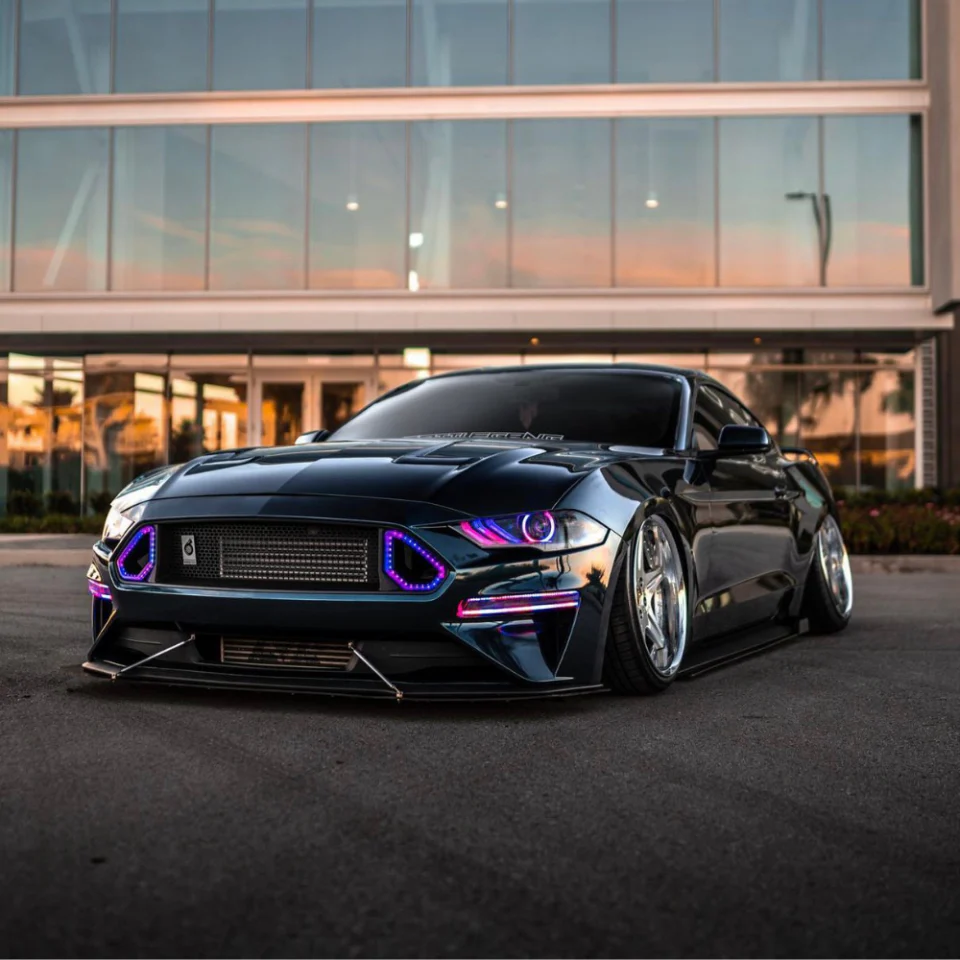 2018-2023 Ford Mustang RGBW Flow Series LED DRL Halo Headlights - Image 40